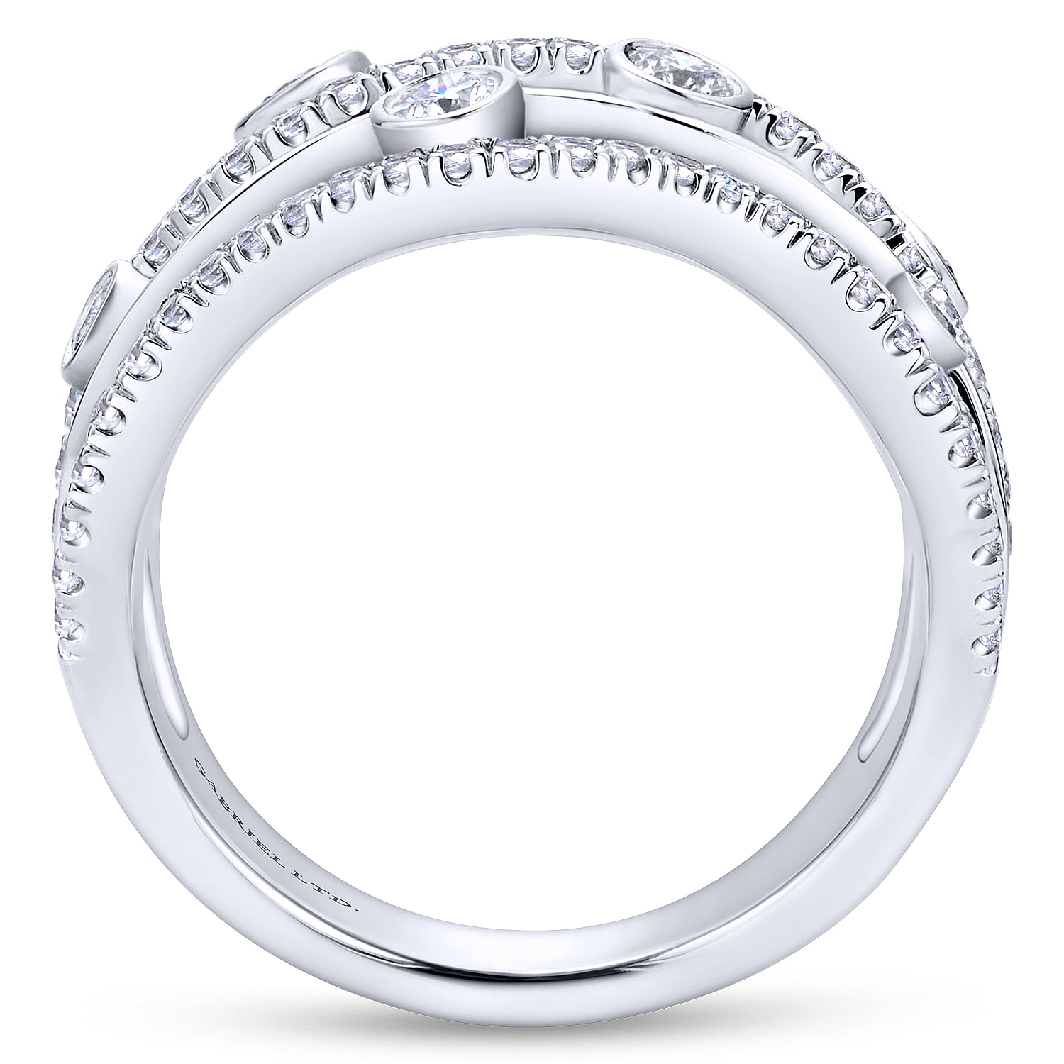 18k White Gold Pave Diamond Wide Band Ladies 18k White Gold Pave Diamond Wide Band Ladies