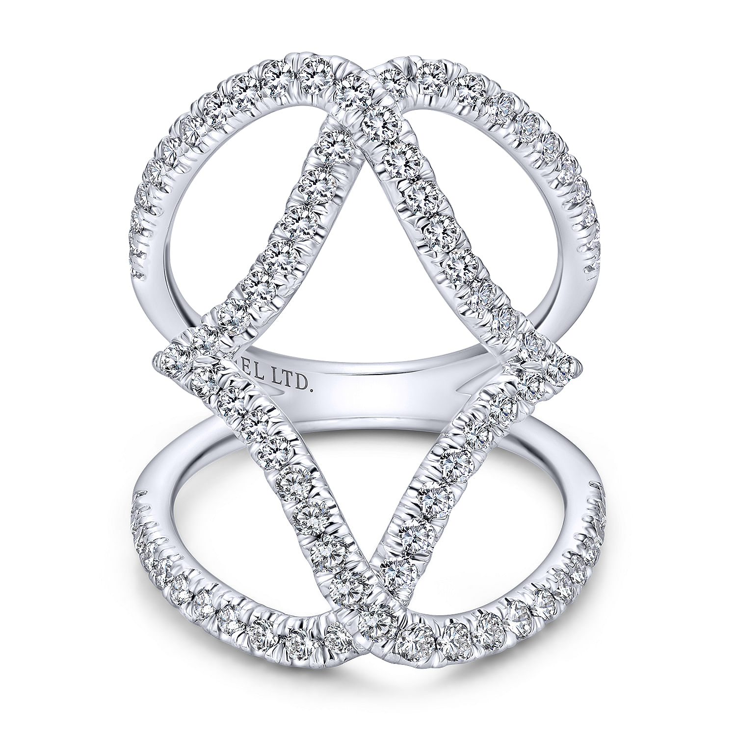 18k White Gold Pave Diamond Wide Band 18k White Gold Pave Diamond Wide Band