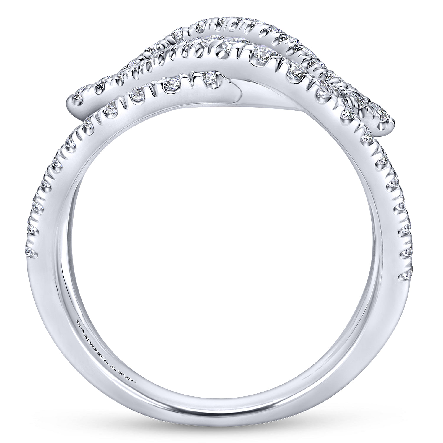 18k White Gold Pave Diamond Wide Band Ladies 18k White Gold Pave Diamond Wide Band Ladies