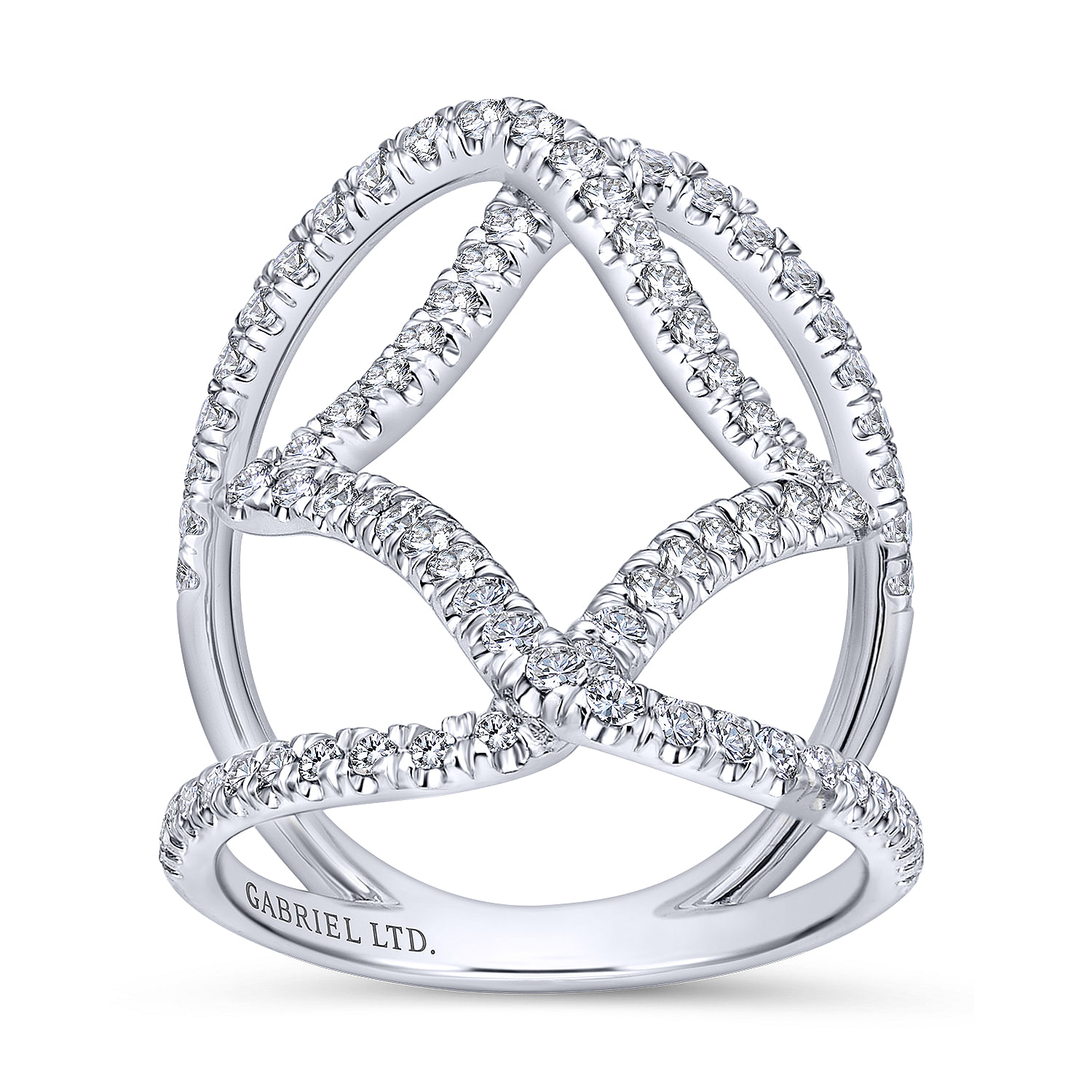 18k White Gold Pave Diamond Wide Band Ladies 18k White Gold Pave Diamond Wide Band Ladies