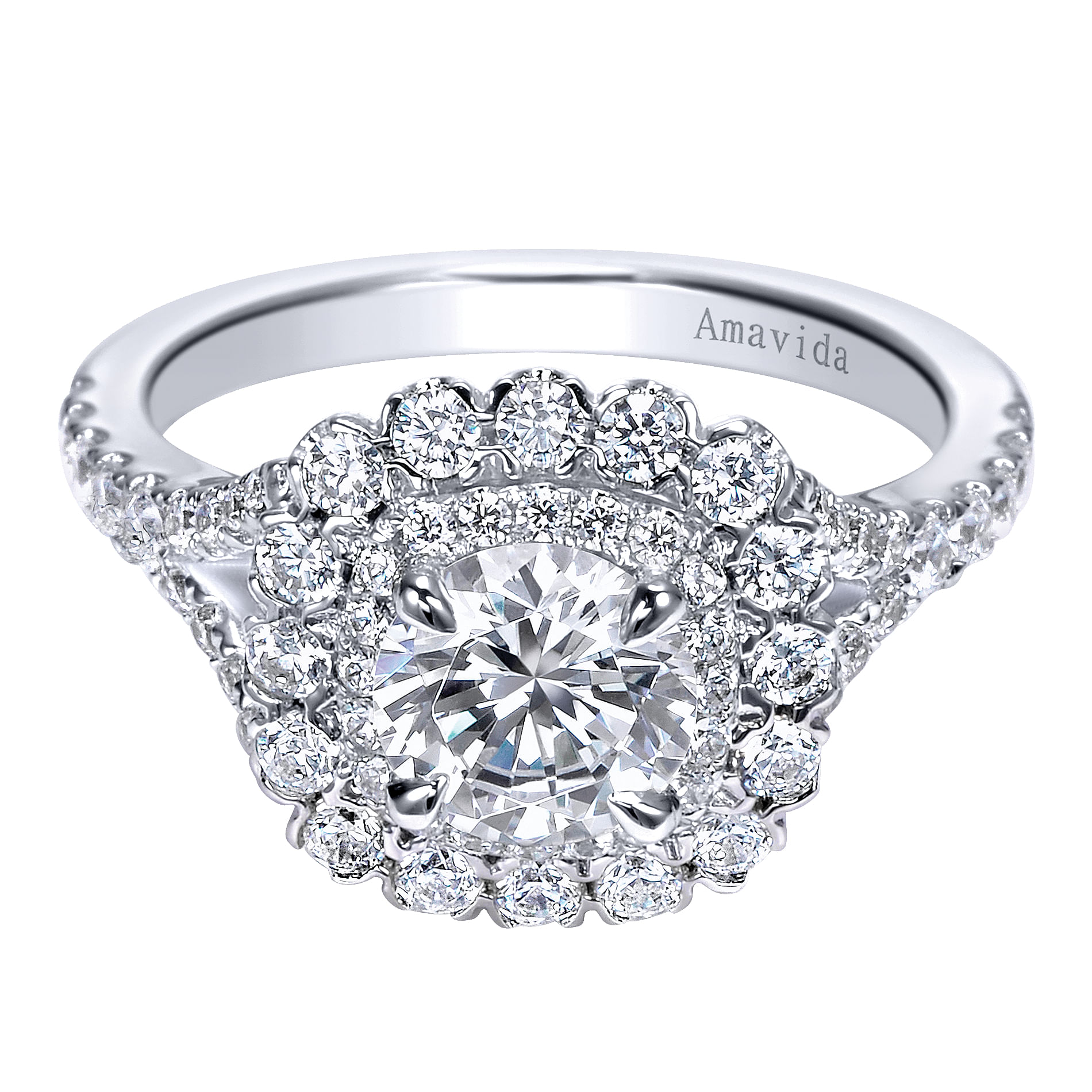 18k White Gold Round Double Halo 18k White Gold Round Double Halo