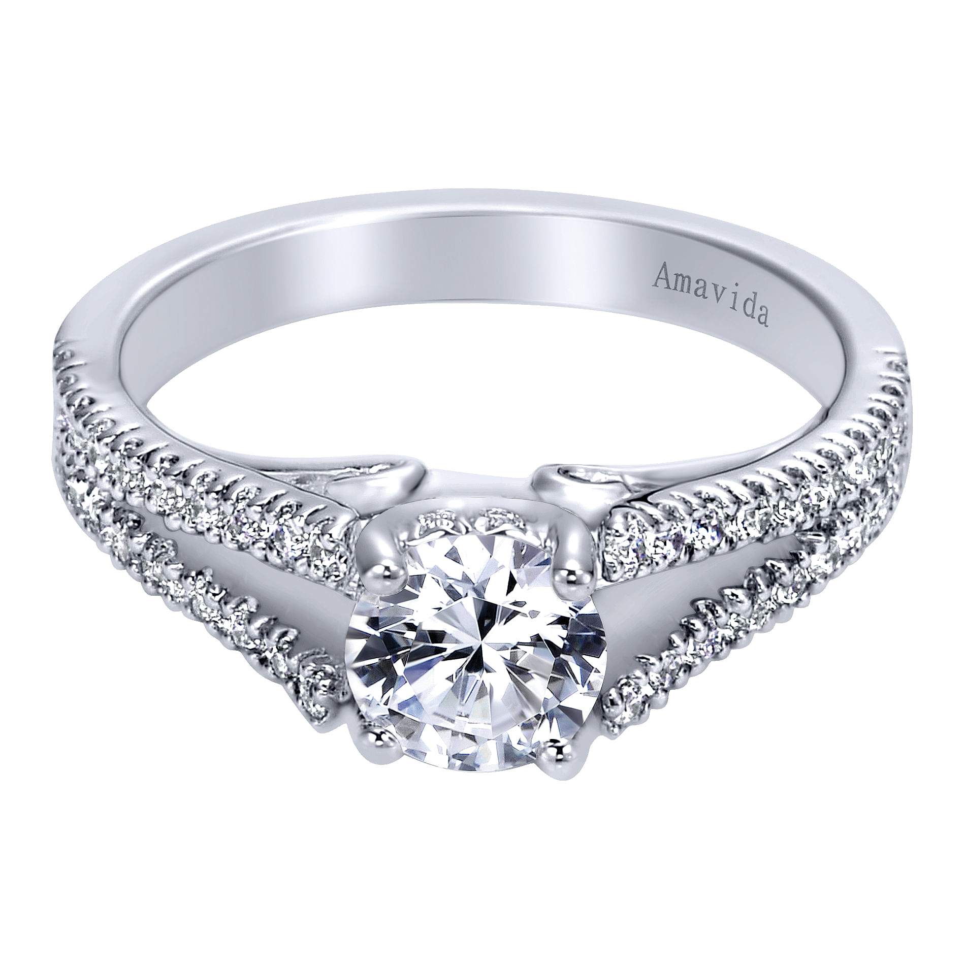 18k White Gold Round Split Shank 18k White Gold Round Split Shank