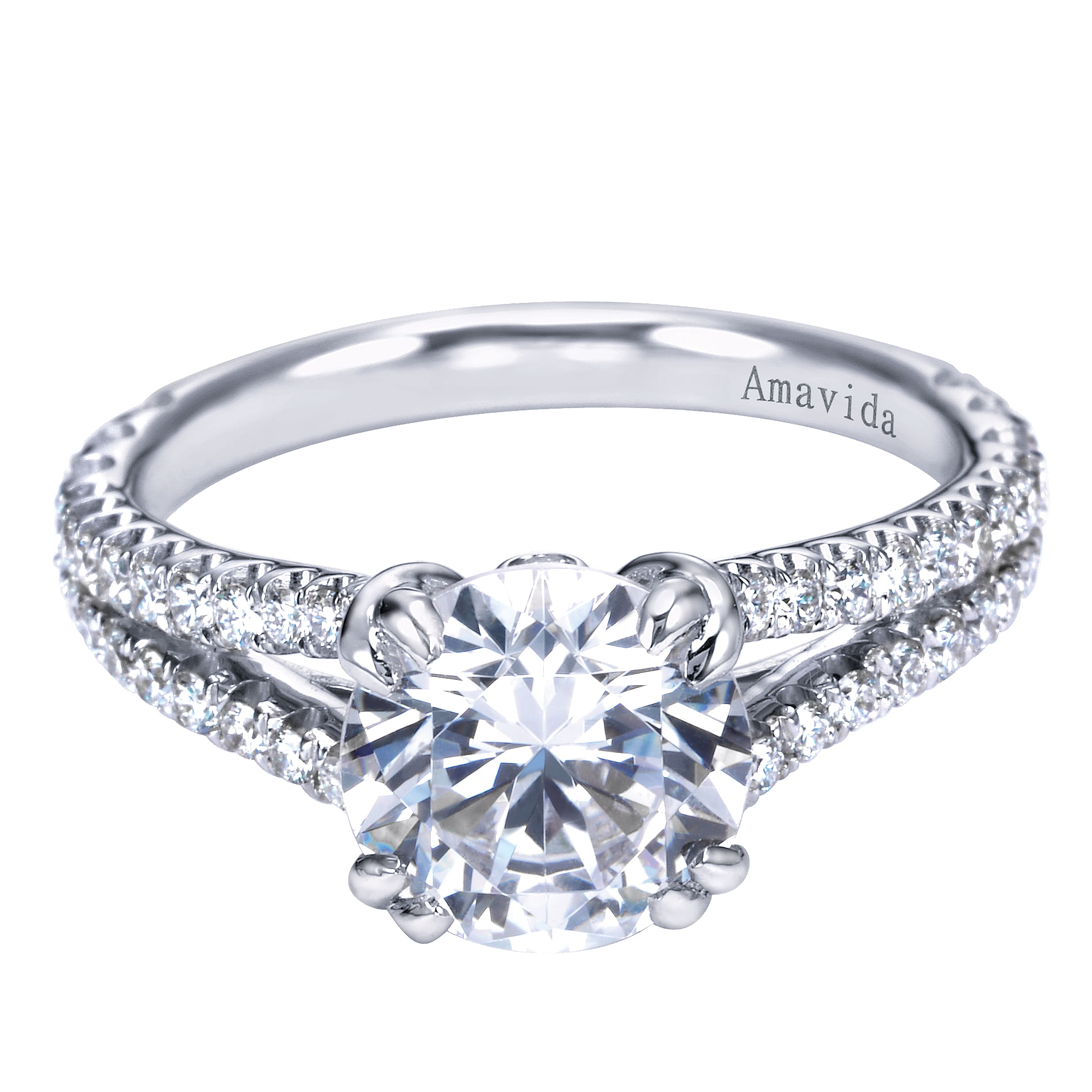 18k White Gold Round Split Shank 18k White Gold Round Split Shank