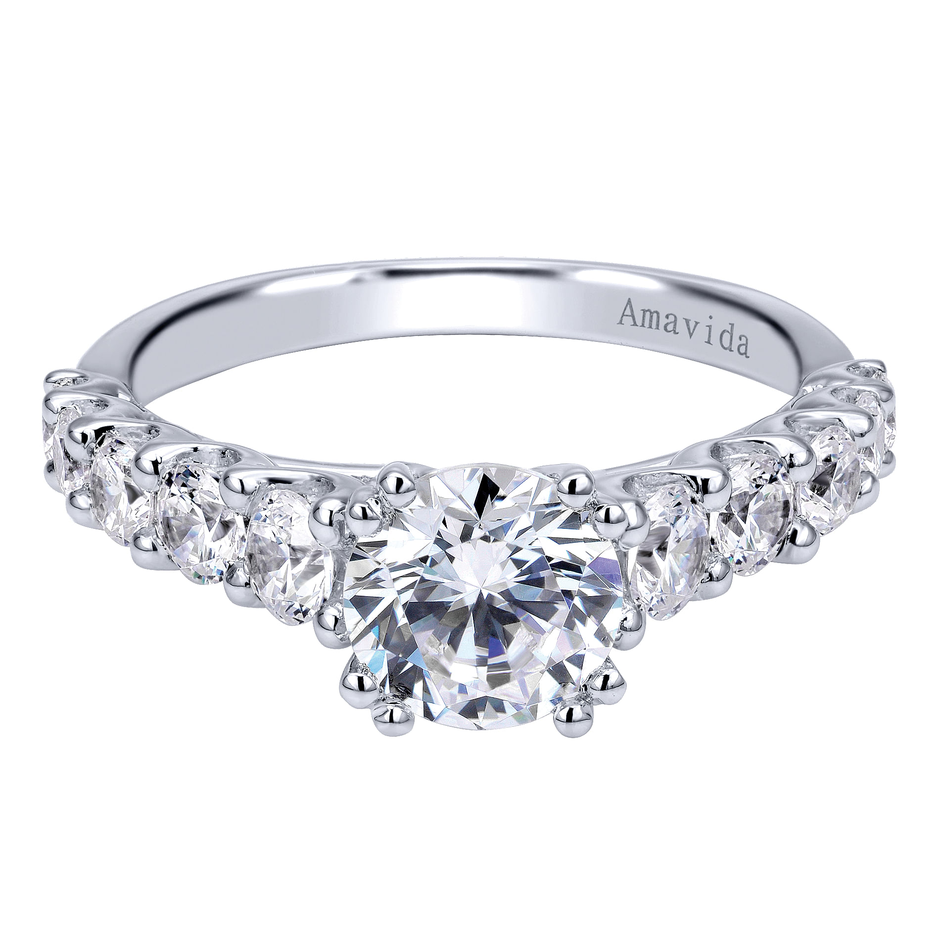 18k White Gold Round Straight 18k White Gold Round Straight