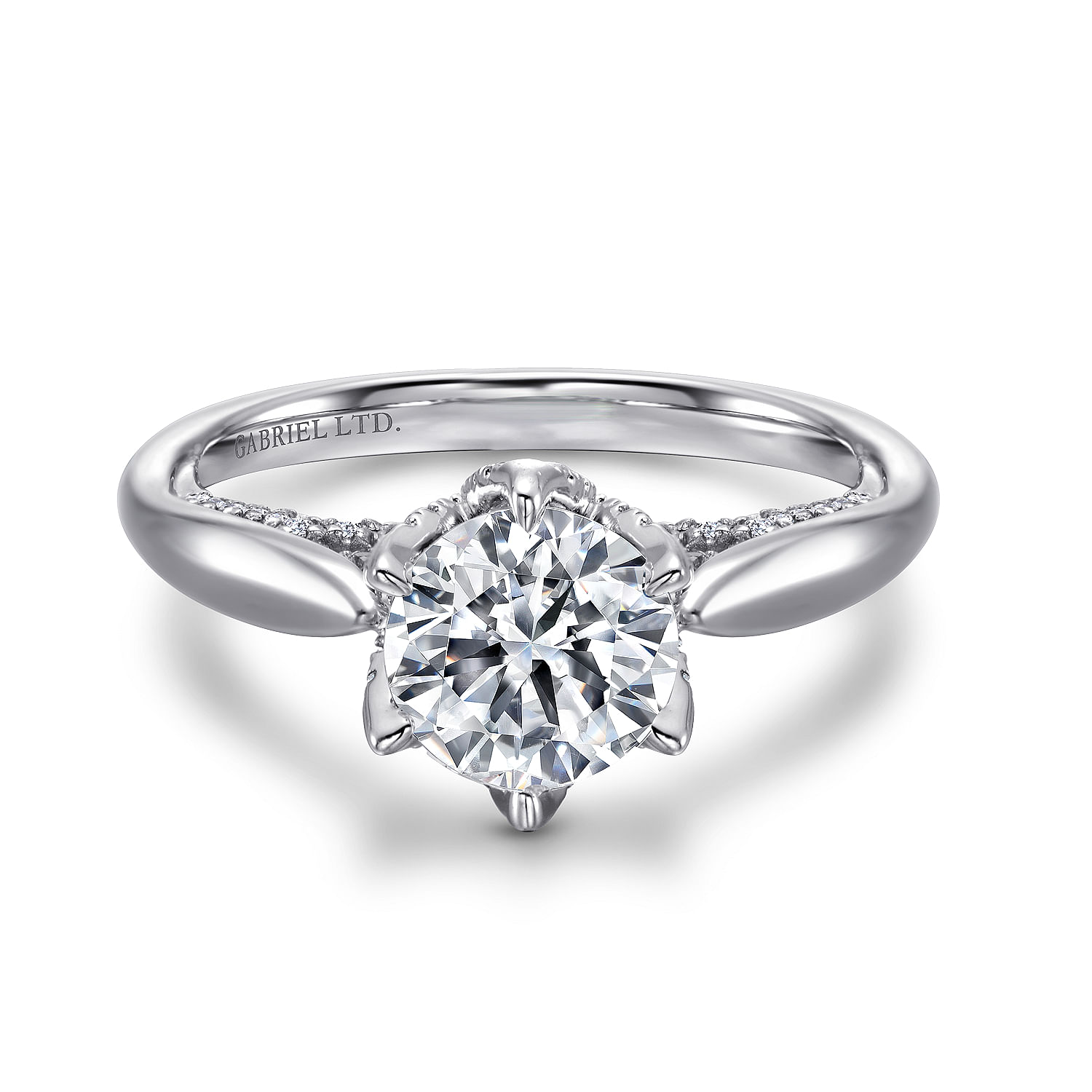 18k White Gold Round Straight 18k White Gold Round Straight
