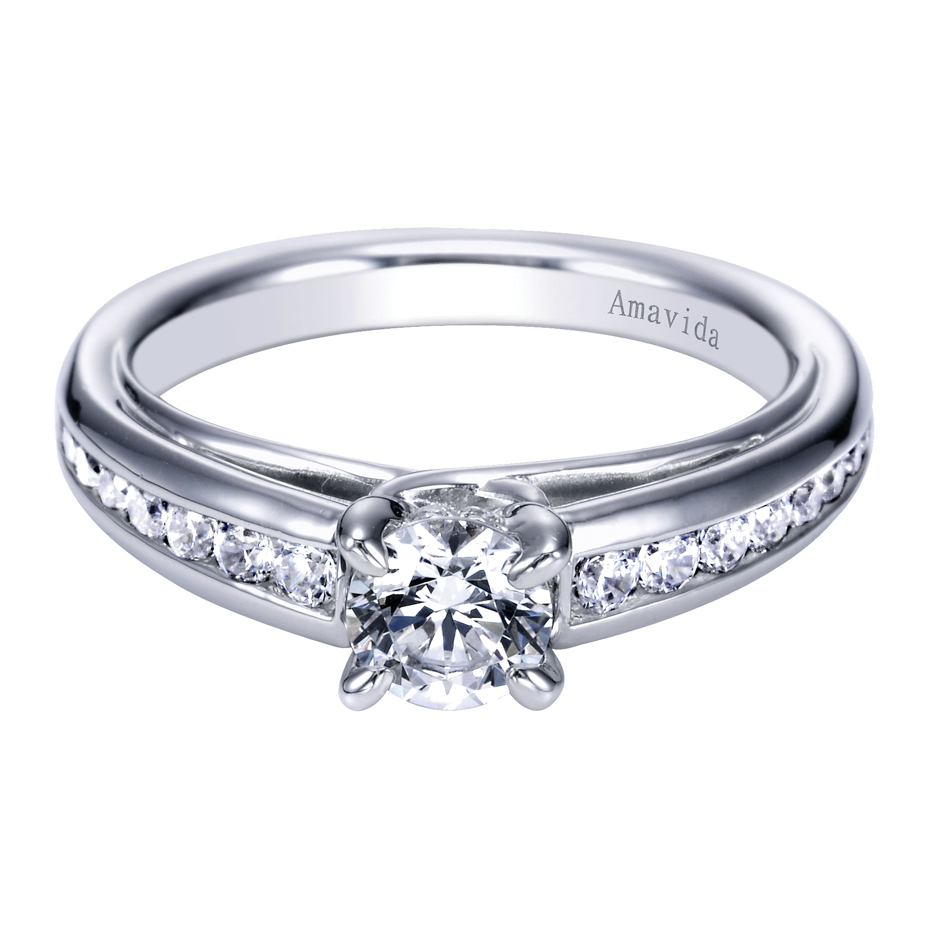 18k White Gold Round Straight 18k White Gold Round Straight