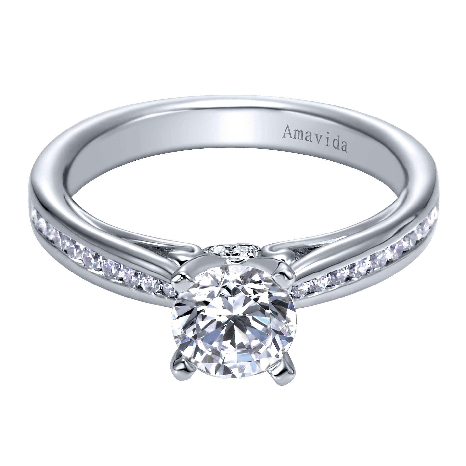18k White Gold Round Straight 18k White Gold Round Straight