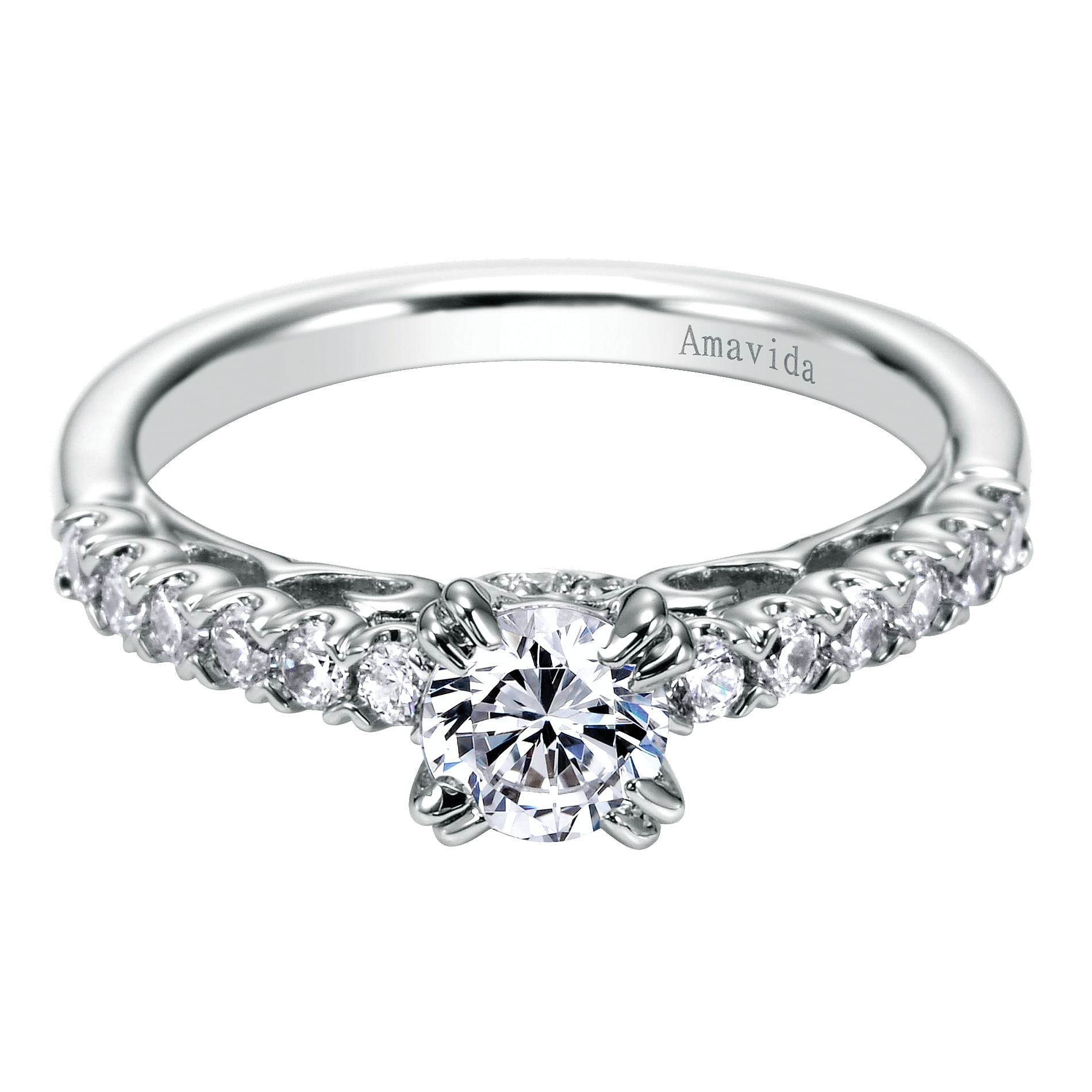 18k White Gold Round Straight 18k White Gold Round Straight