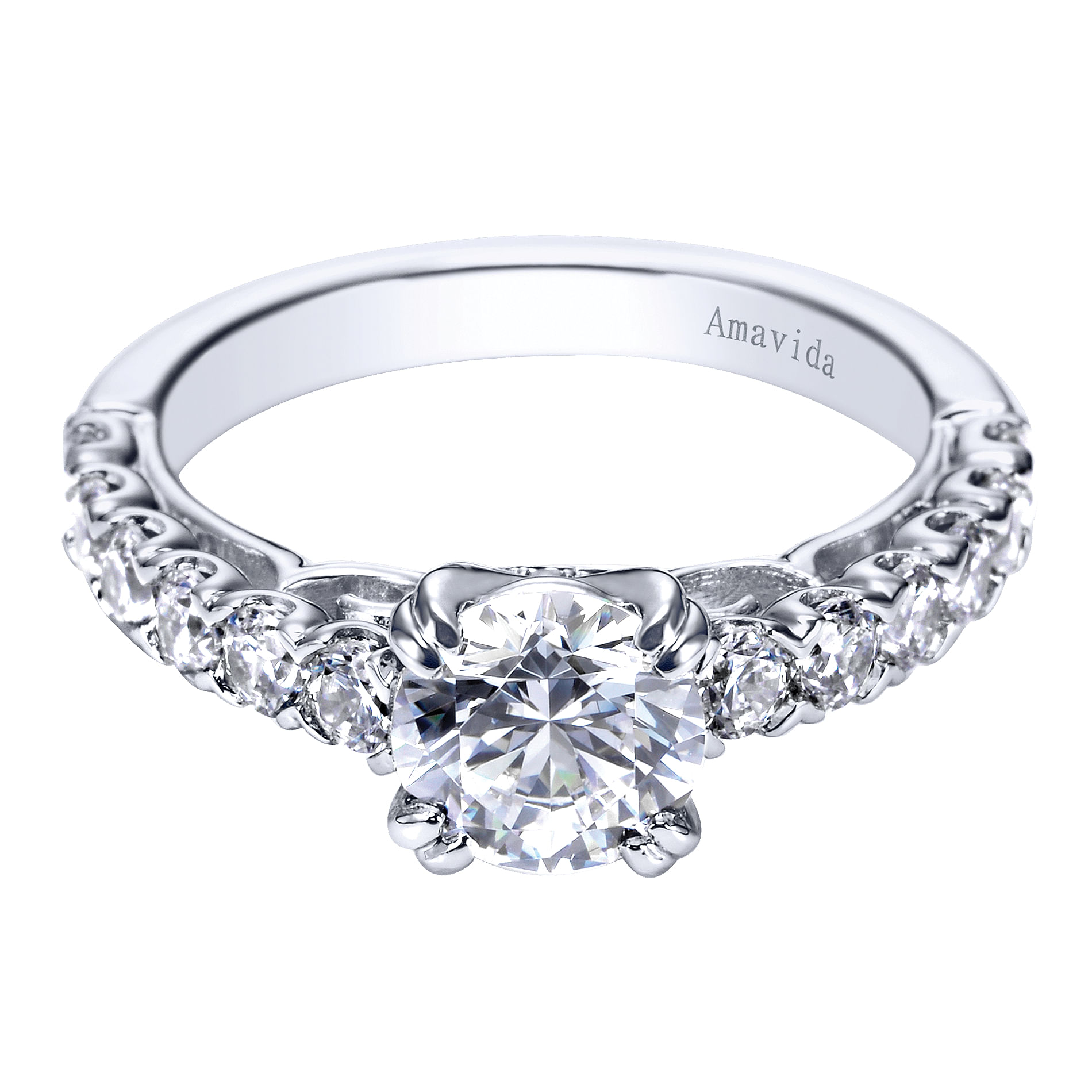 18k White Gold Round Straight 18k White Gold Round Straight