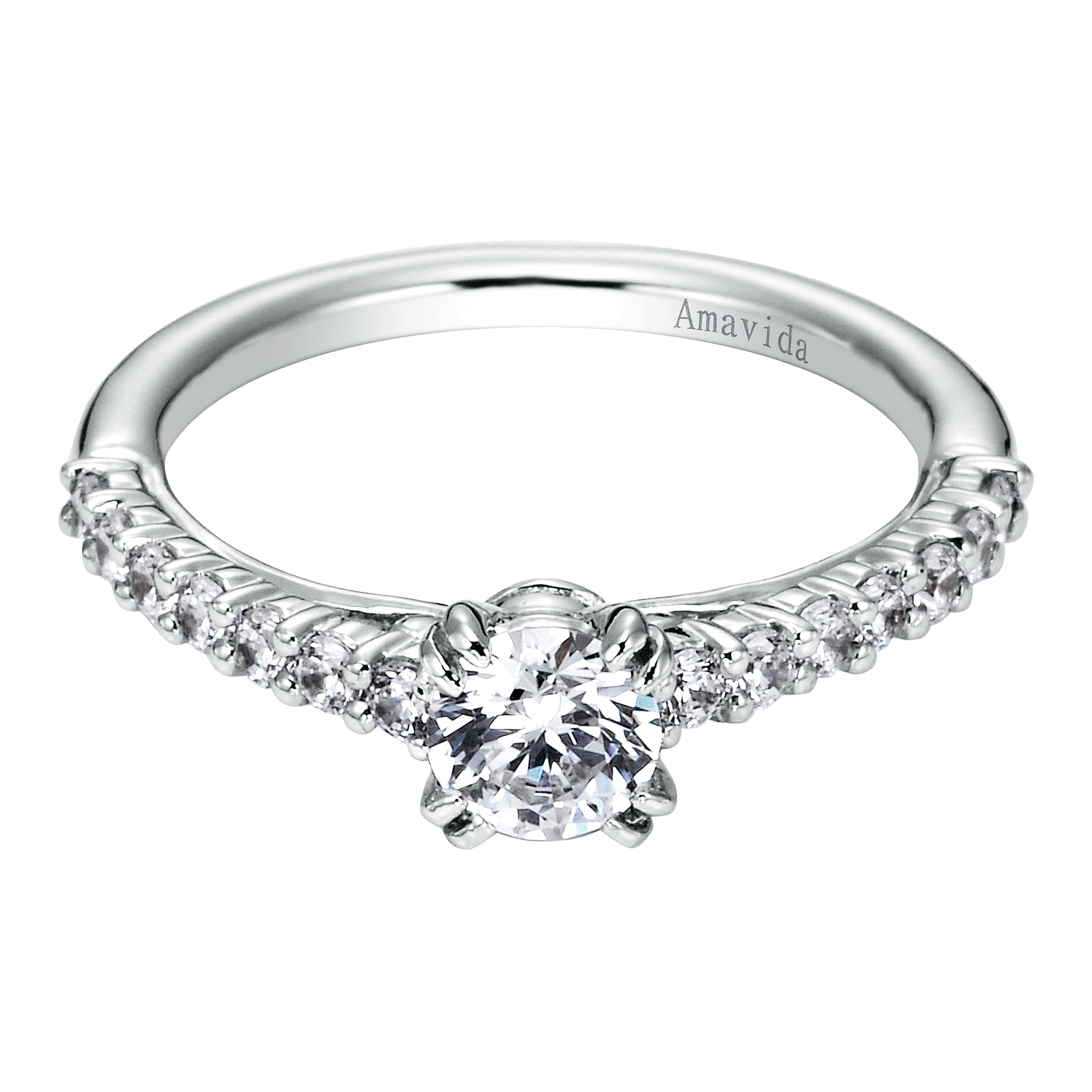 18k White Gold Round Straight 18k White Gold Round Straight