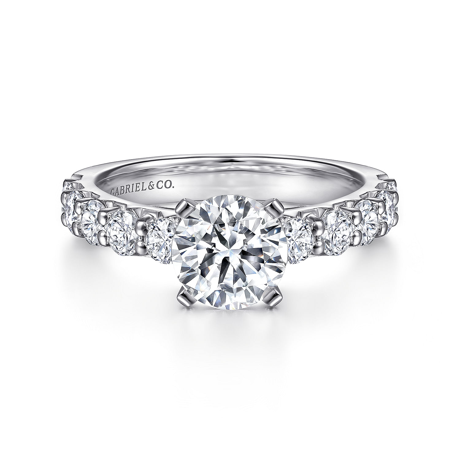 18k White Gold Round Straight 18k White Gold Round Straight