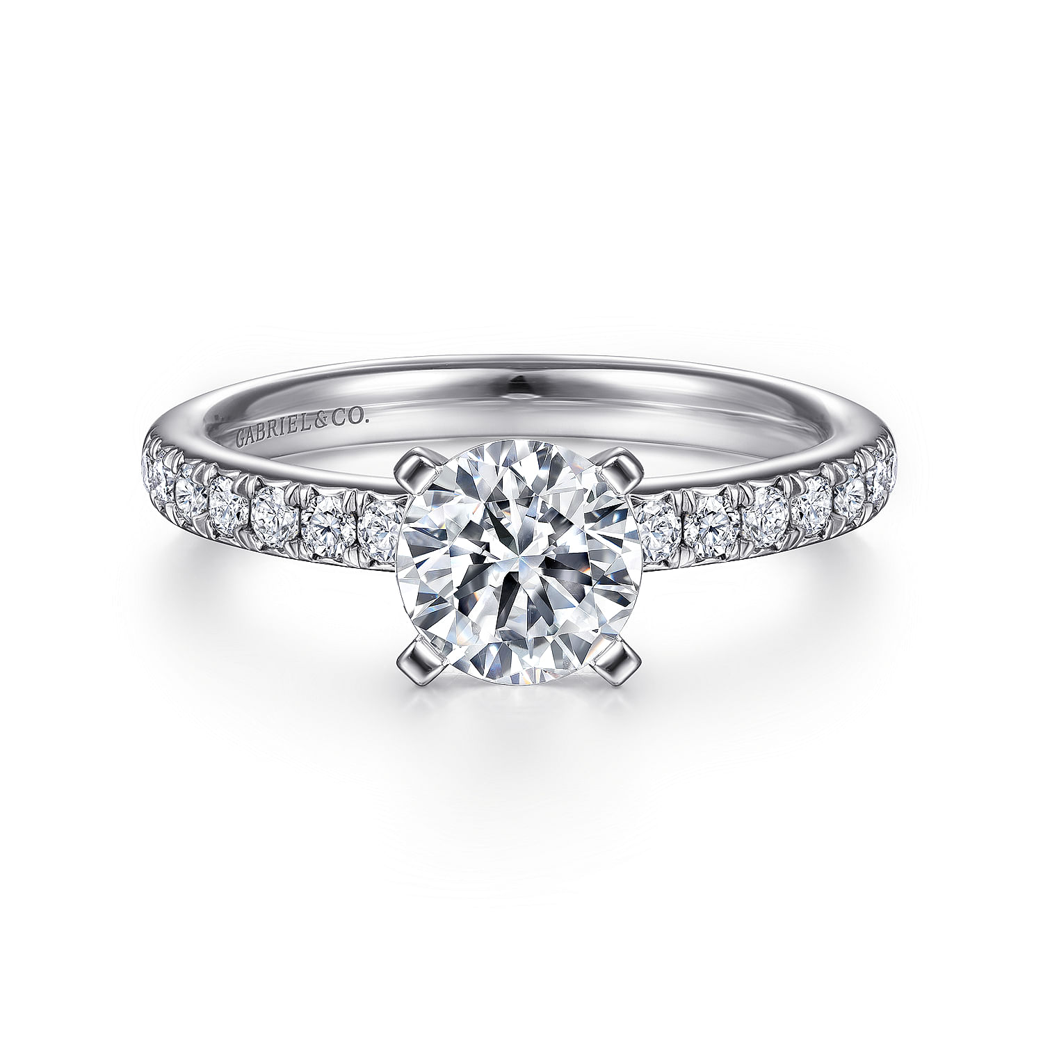 18k White Gold Round Straight 18k White Gold Round Straight