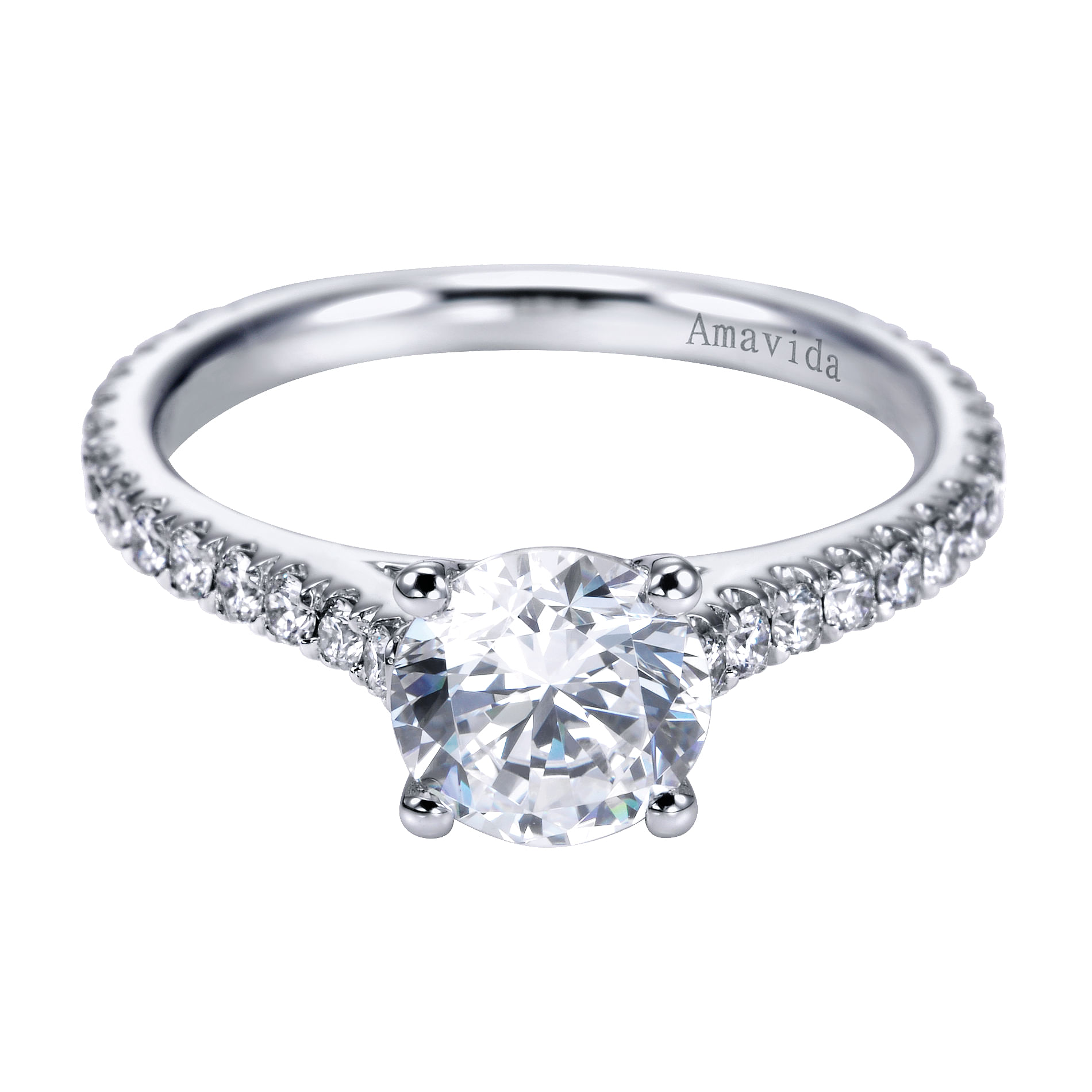 18k White Gold Round Straight 18k White Gold Round Straight