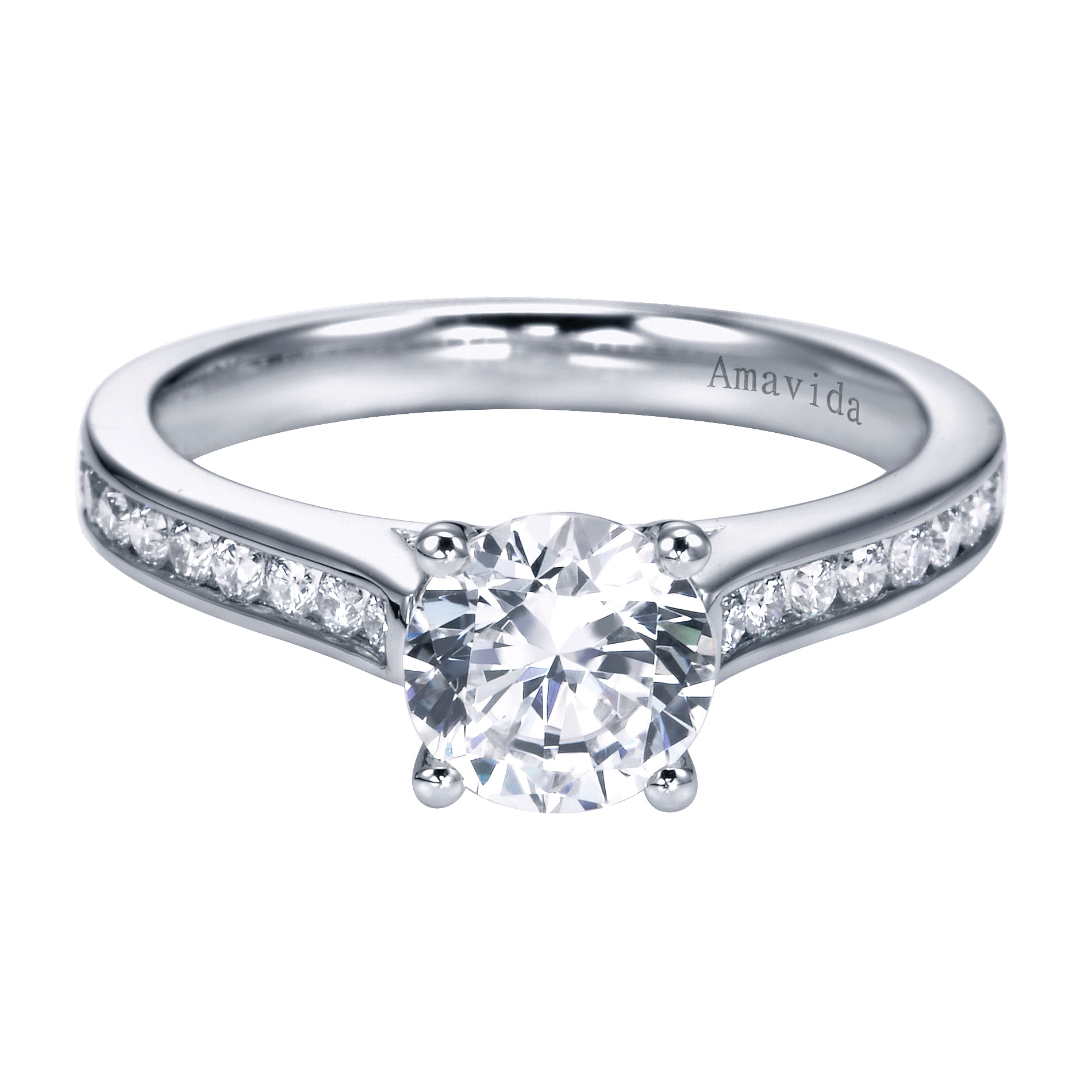 18k White Gold Round Straight 18k White Gold Round Straight