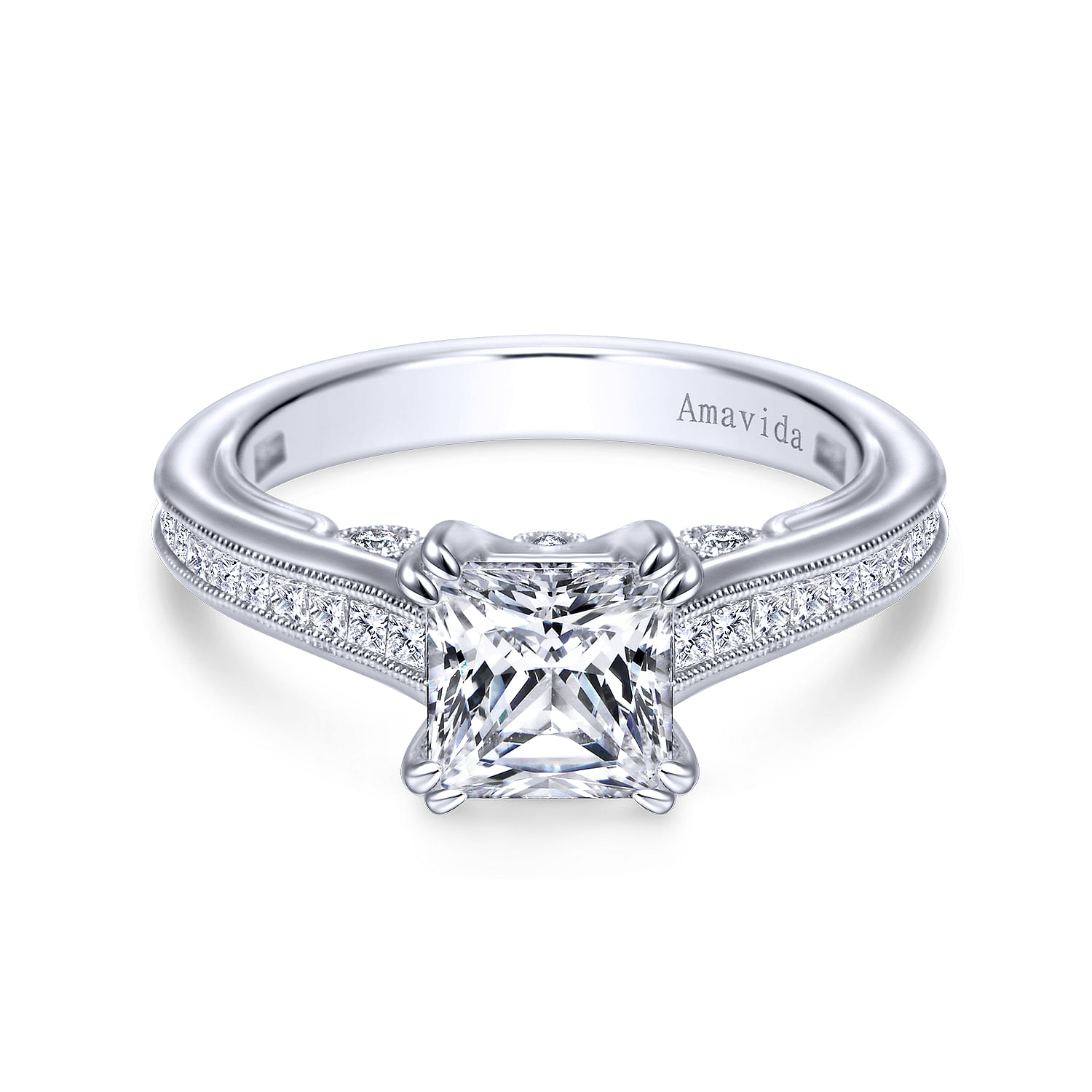 Vintage 18k White Gold Round Straight Vintage 18k White Gold Round Straight