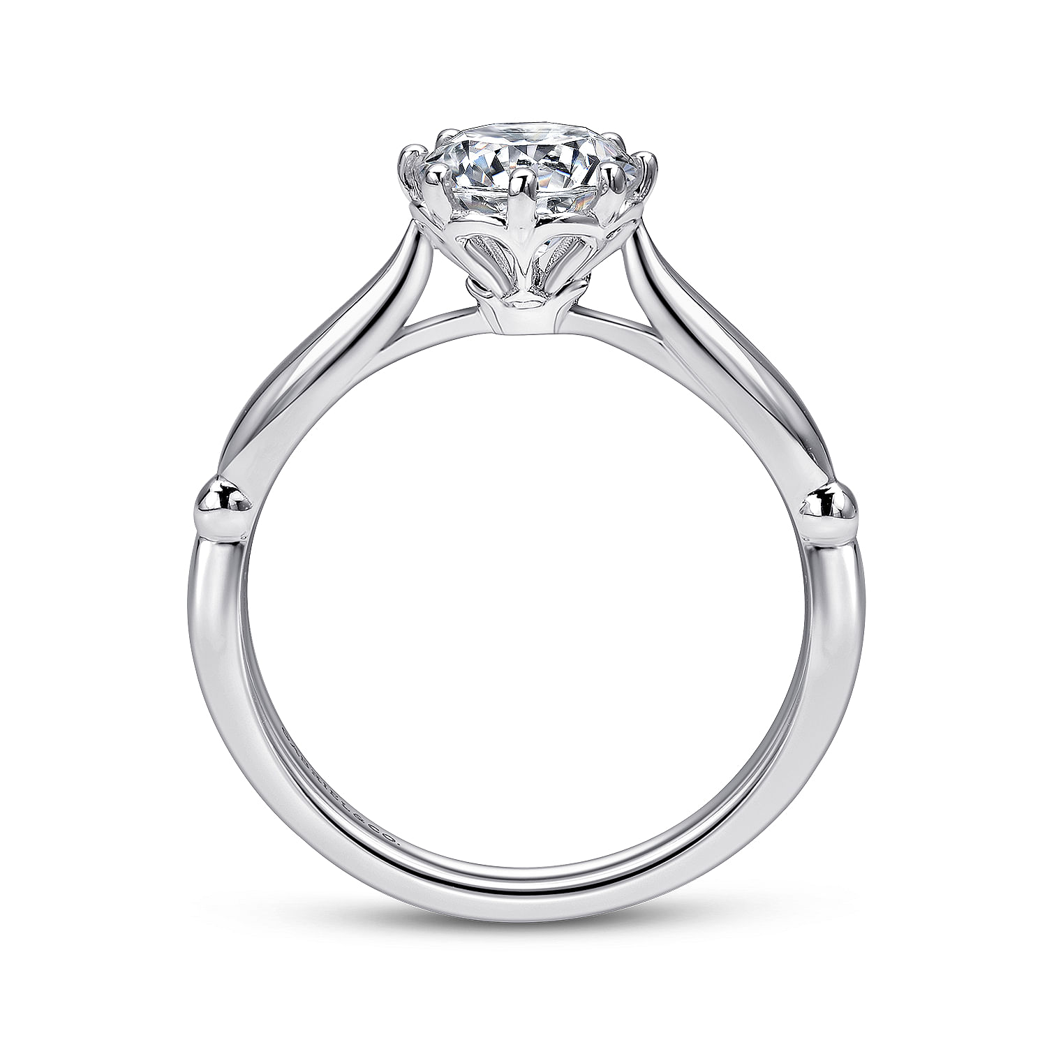 18k White Gold Solitaire Engagement Ring angle 2 18k White Gold Solitaire Engagement Ring angle 2