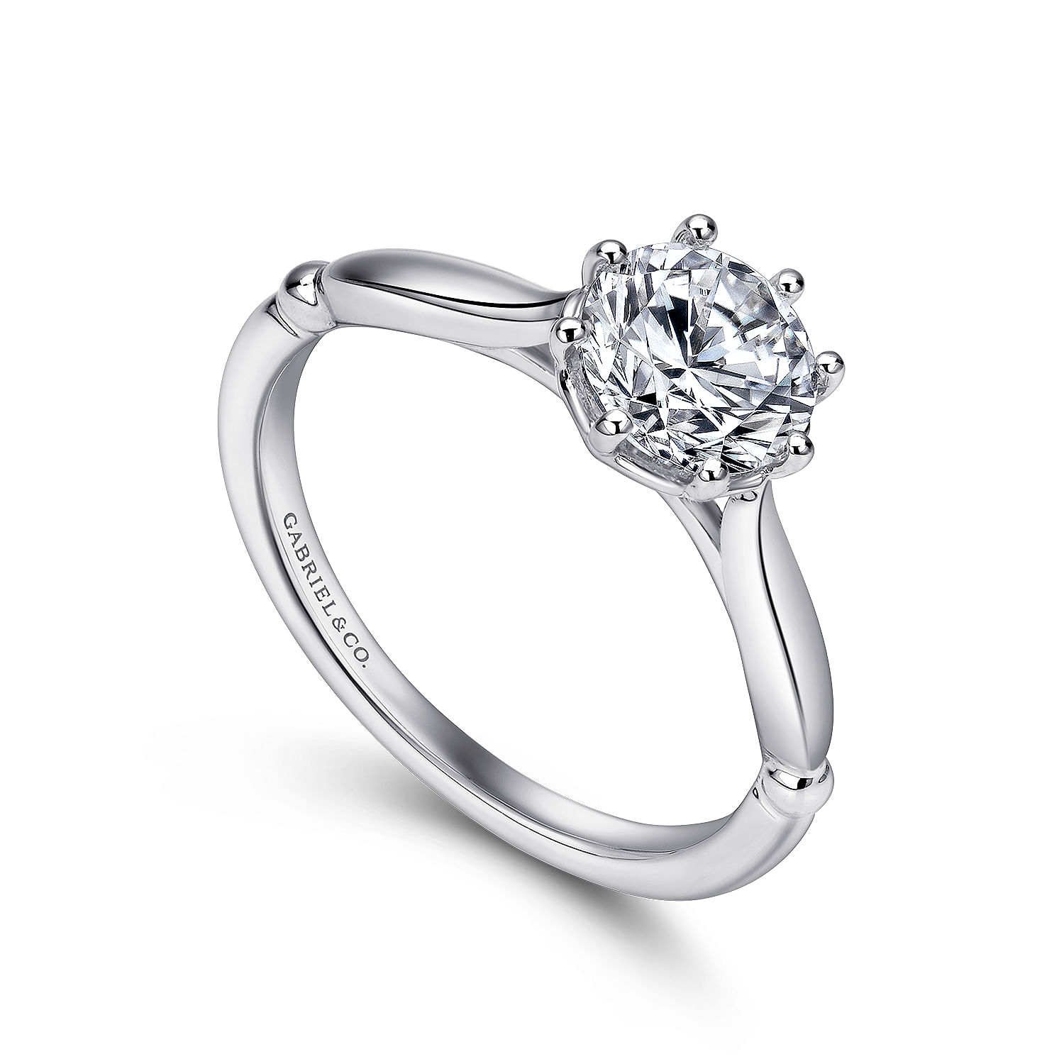 18k White Gold Solitaire Engagement Ring angle 3 18k White Gold Solitaire Engagement Ring angle 3