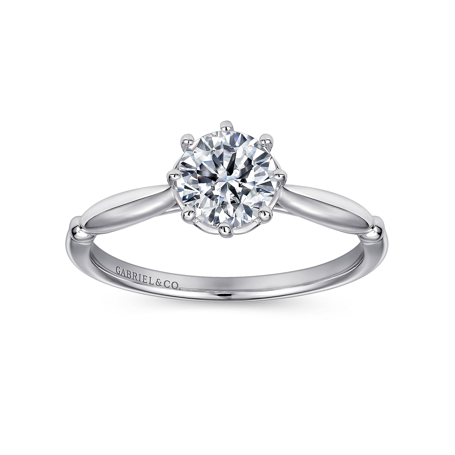 18k White Gold Solitaire Engagement Ring angle 5 18k White Gold Solitaire Engagement Ring angle 5