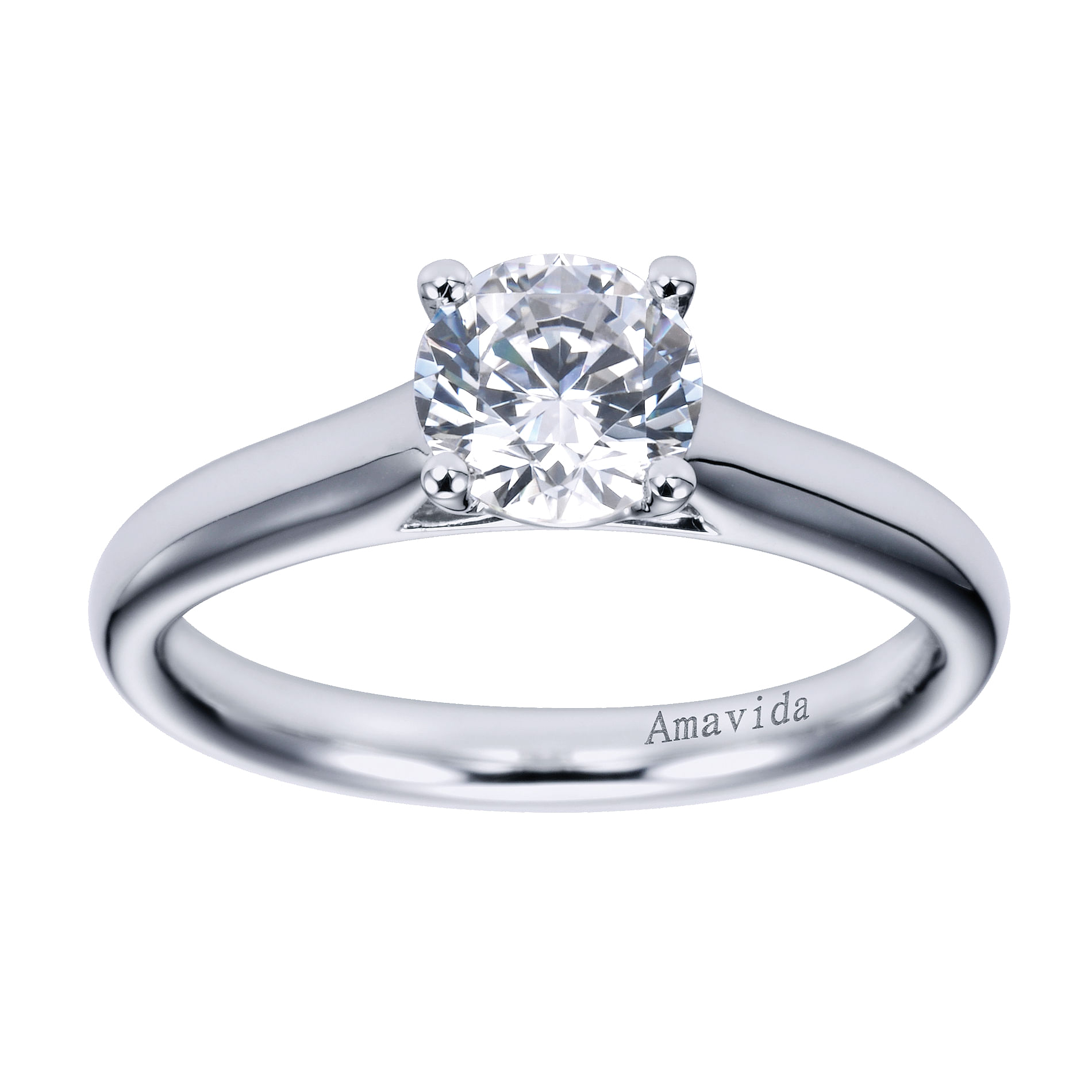 18k White Gold Solitaire Engagement Ring angle 5 18k White Gold Solitaire Engagement Ring angle 5