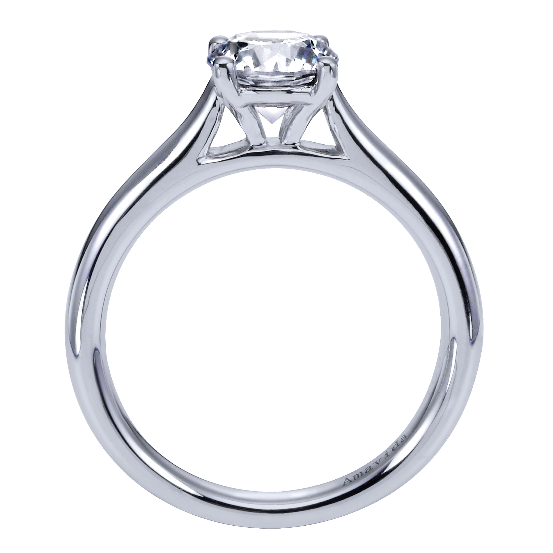 18k White Gold Solitaire Engagement Ring angle 2 18k White Gold Solitaire Engagement Ring angle 2