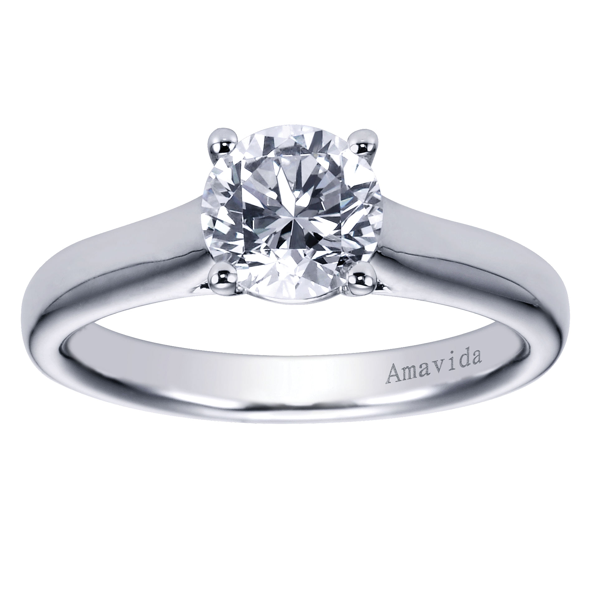 18k White Gold Solitaire Engagement Ring angle 5 18k White Gold Solitaire Engagement Ring angle 5