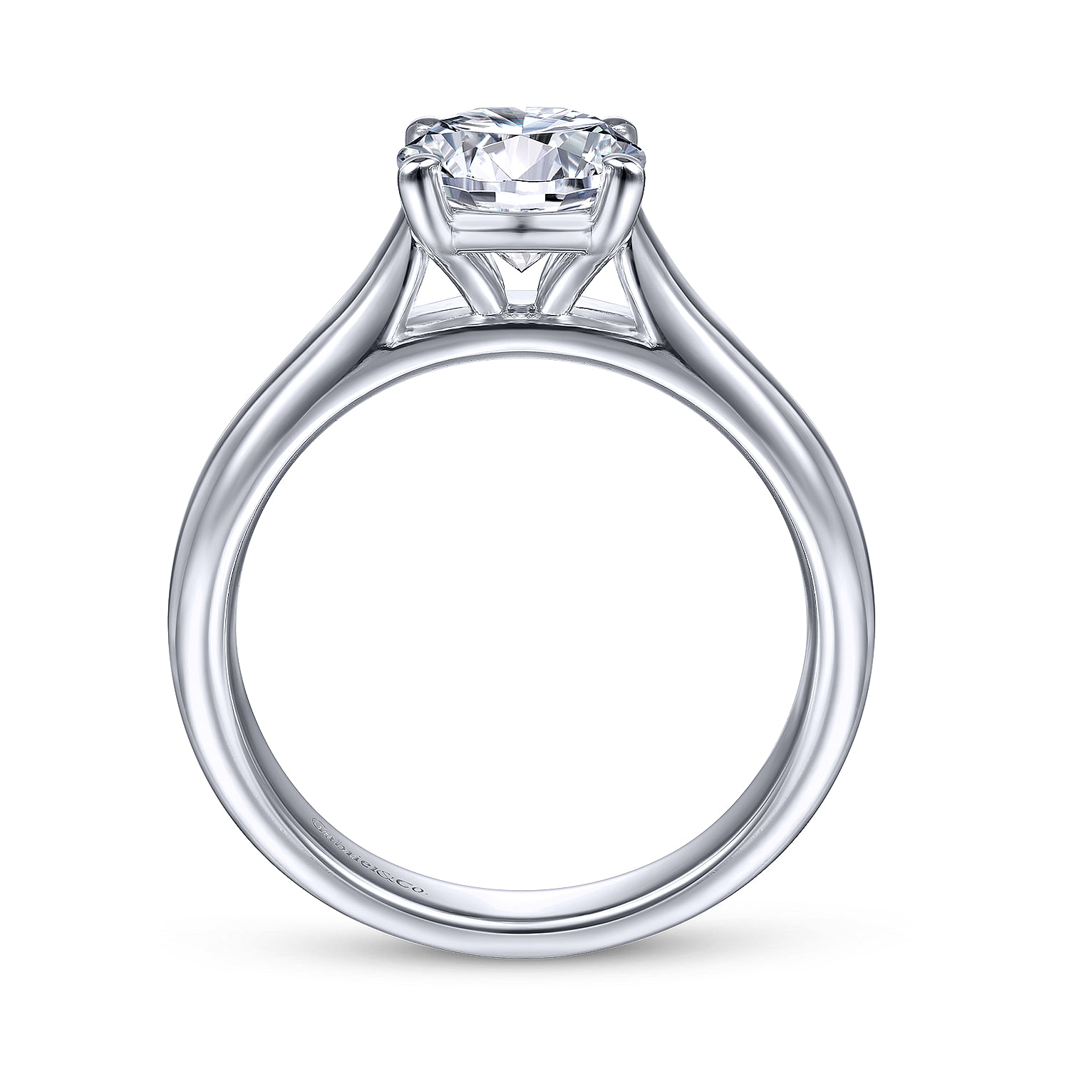 18k White Gold Solitaire Engagement Ring angle 2 18k White Gold Solitaire Engagement Ring angle 2