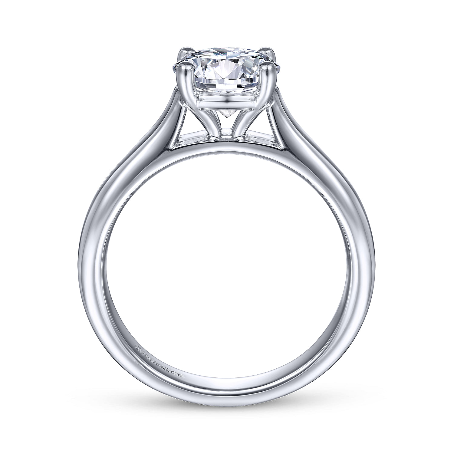 18k White Gold Solitaire Engagement Ring angle 2 18k White Gold Solitaire Engagement Ring angle 2