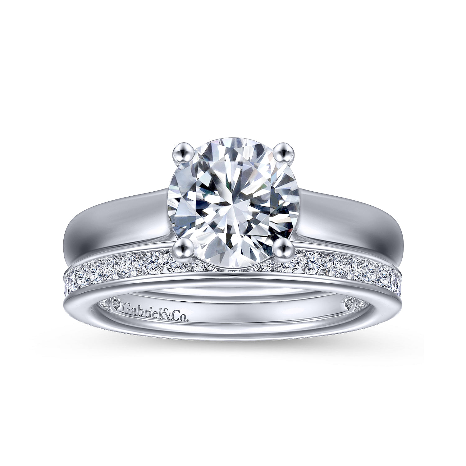 18k White Gold Solitaire Engagement Ring angle 4 18k White Gold Solitaire Engagement Ring angle 4