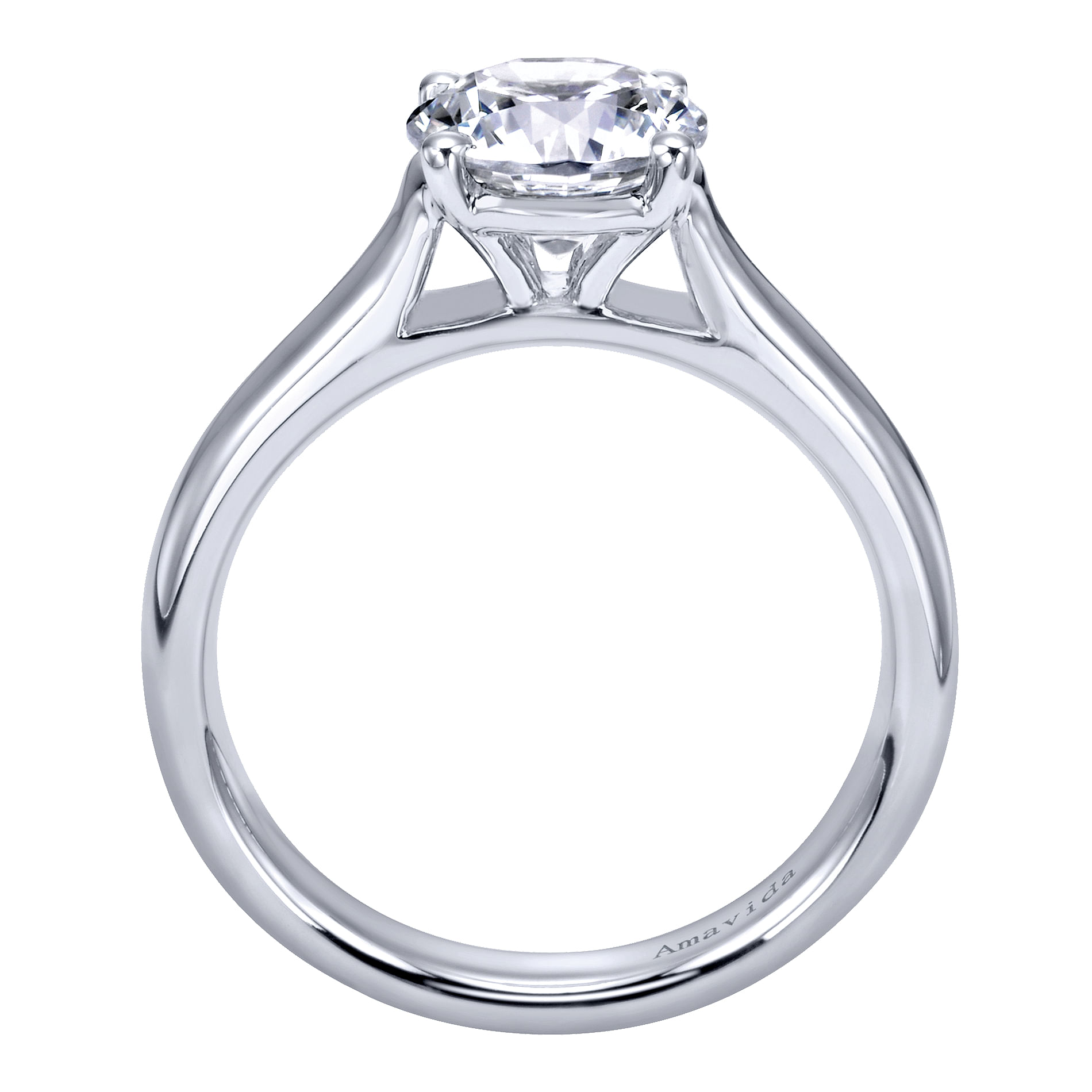 18k White Gold Solitaire Engagement Ring angle 2 18k White Gold Solitaire Engagement Ring angle 2