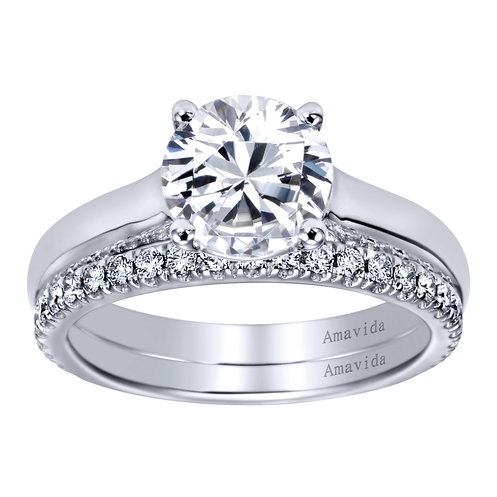 18k White Gold Solitaire Engagement Ring angle 4 18k White Gold Solitaire Engagement Ring angle 4