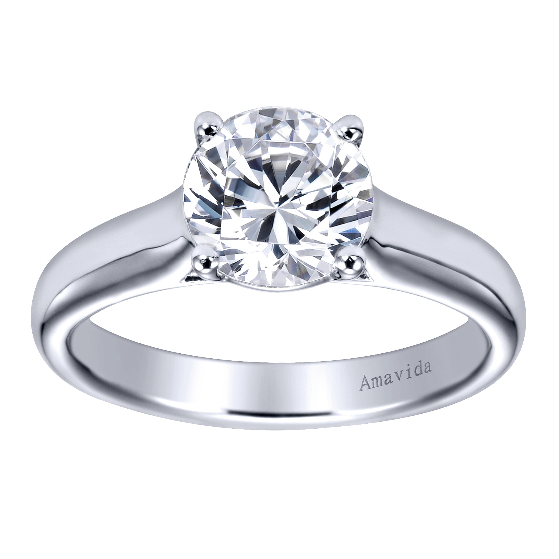 18k White Gold Solitaire Engagement Ring angle 5 18k White Gold Solitaire Engagement Ring angle 5