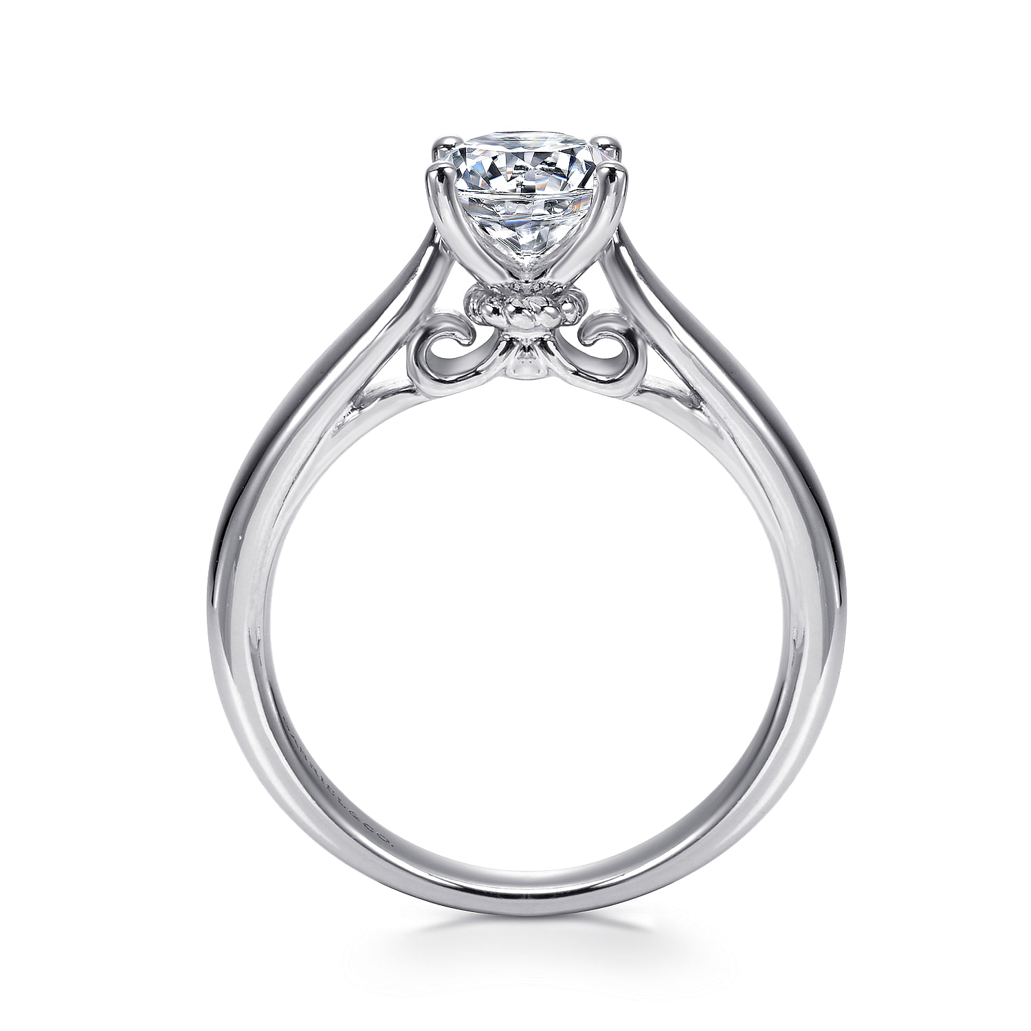 18k White Gold Solitaire Engagement Ring angle 2 18k White Gold Solitaire Engagement Ring angle 2