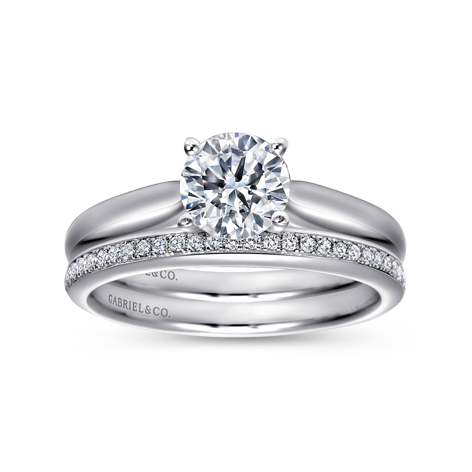 18k White Gold Solitaire Engagement Ring angle 4 18k White Gold Solitaire Engagement Ring angle 4