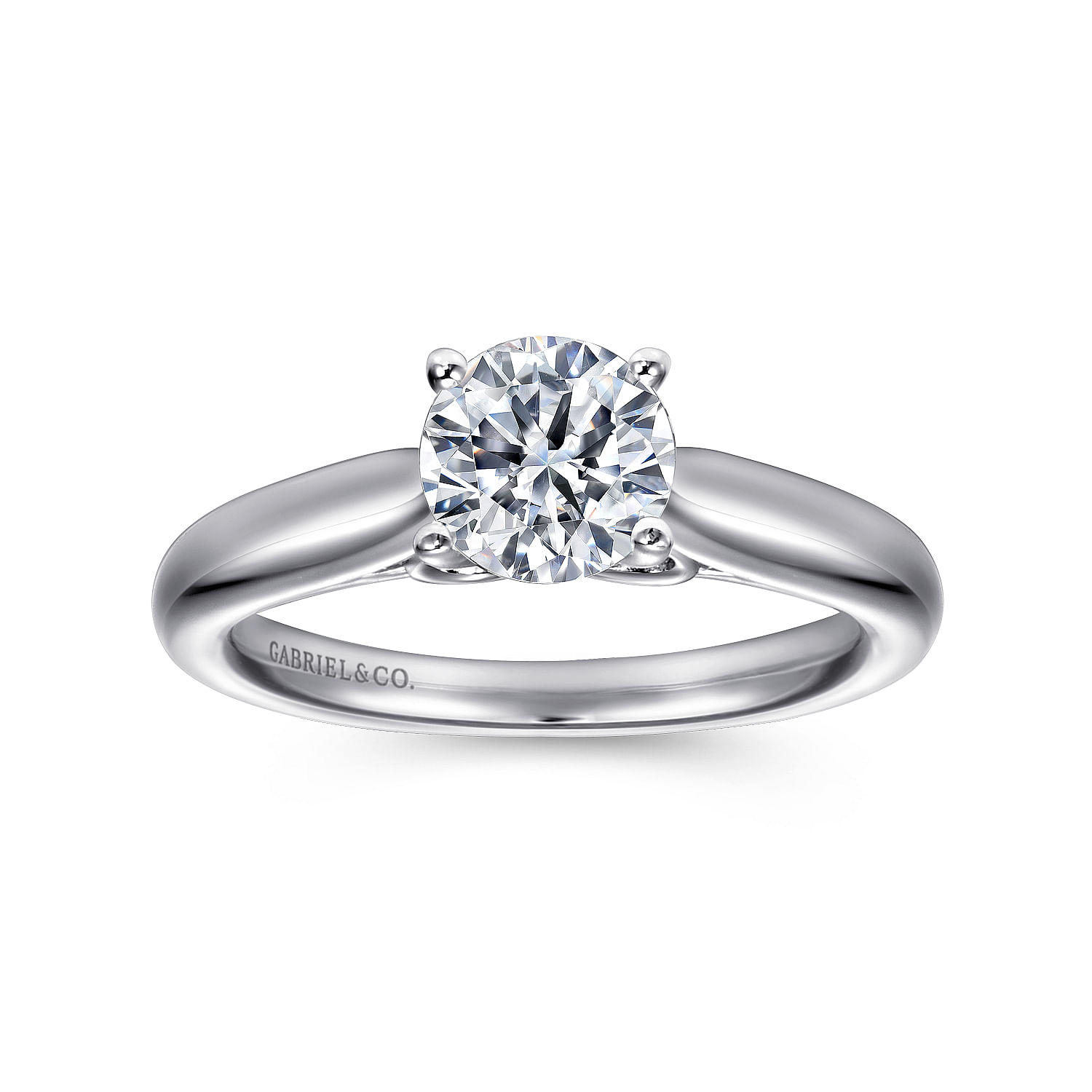 18k White Gold Solitaire Engagement Ring angle 5 18k White Gold Solitaire Engagement Ring angle 5