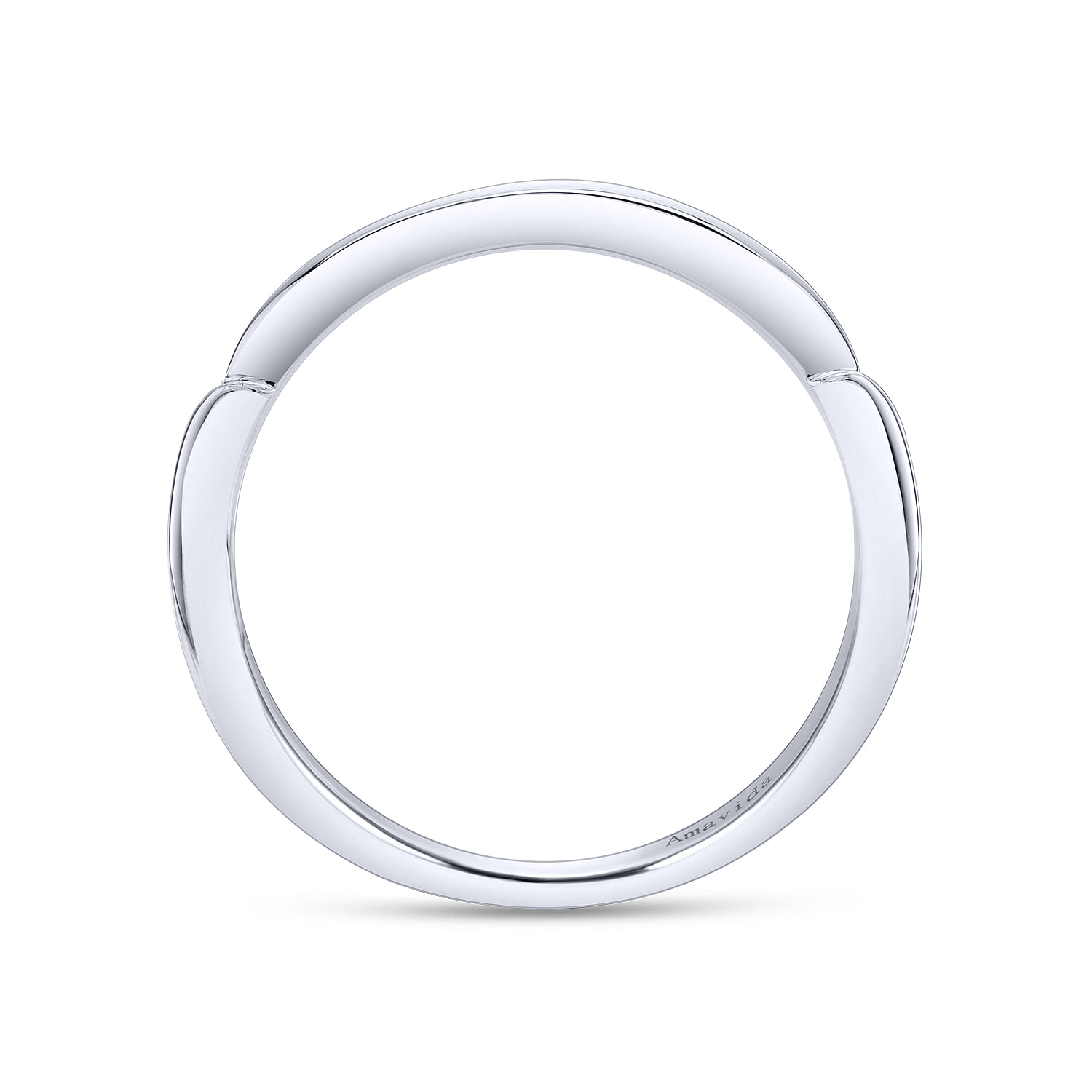 18k White Gold Straight Wedding Band angle 2 18k White Gold Straight Wedding Band angle 2
