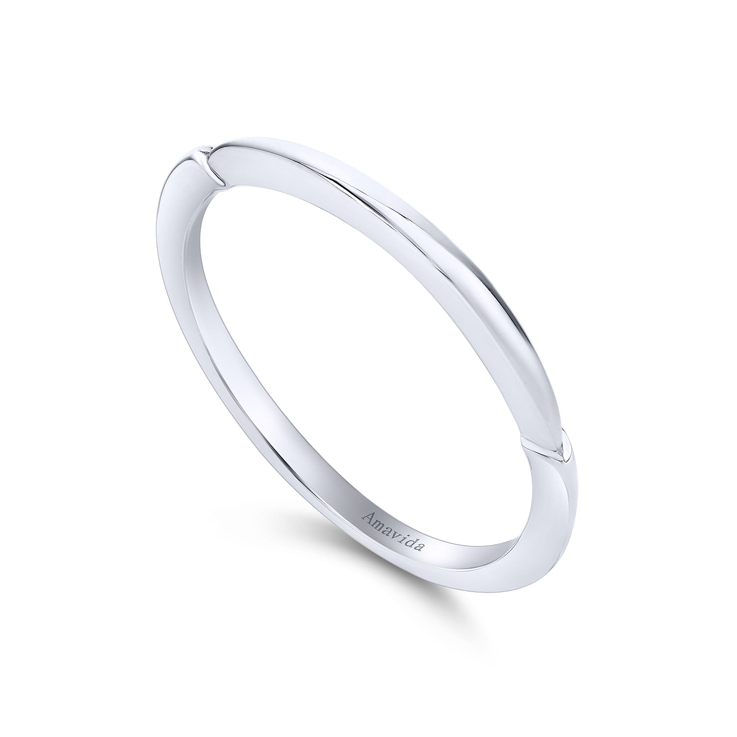 18k White Gold Straight Wedding Band angle 3 18k White Gold Straight Wedding Band angle 3