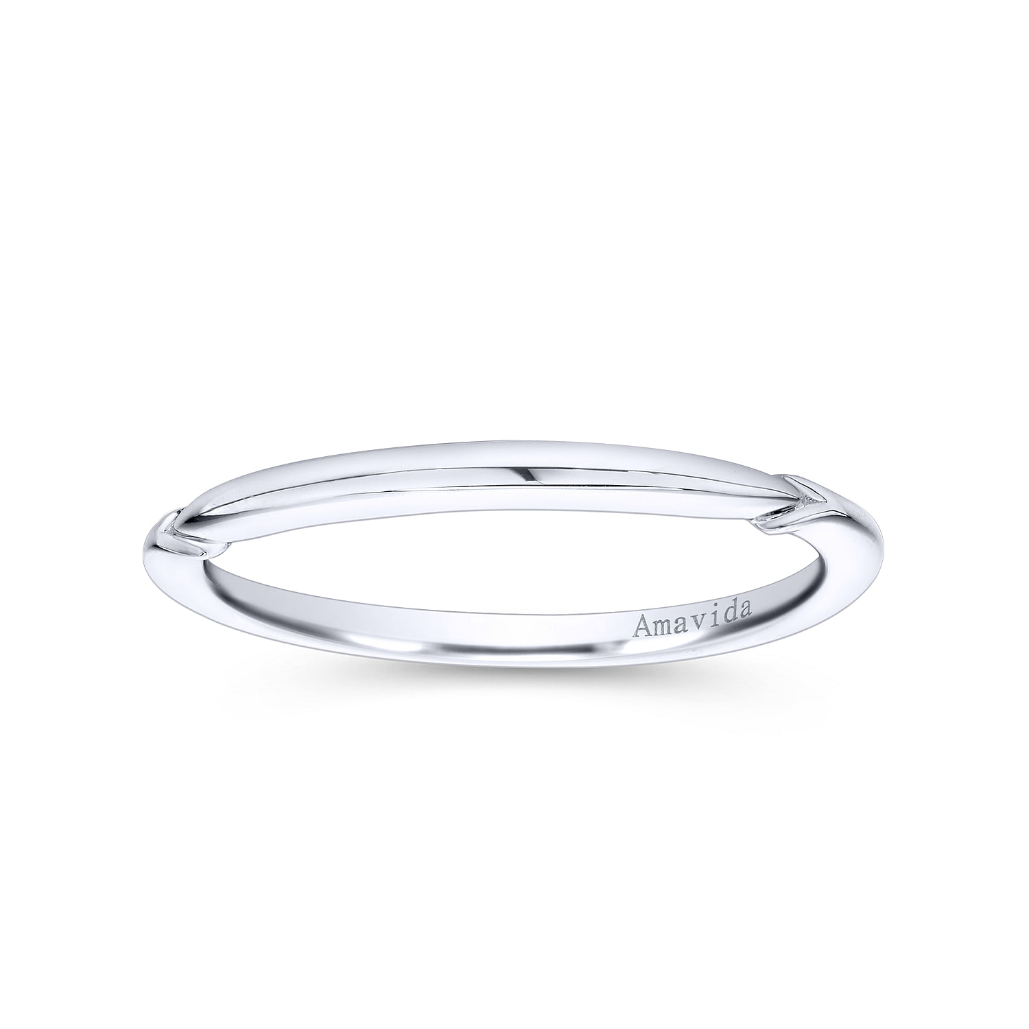 18k White Gold Straight Wedding Band angle 5 18k White Gold Straight Wedding Band angle 5