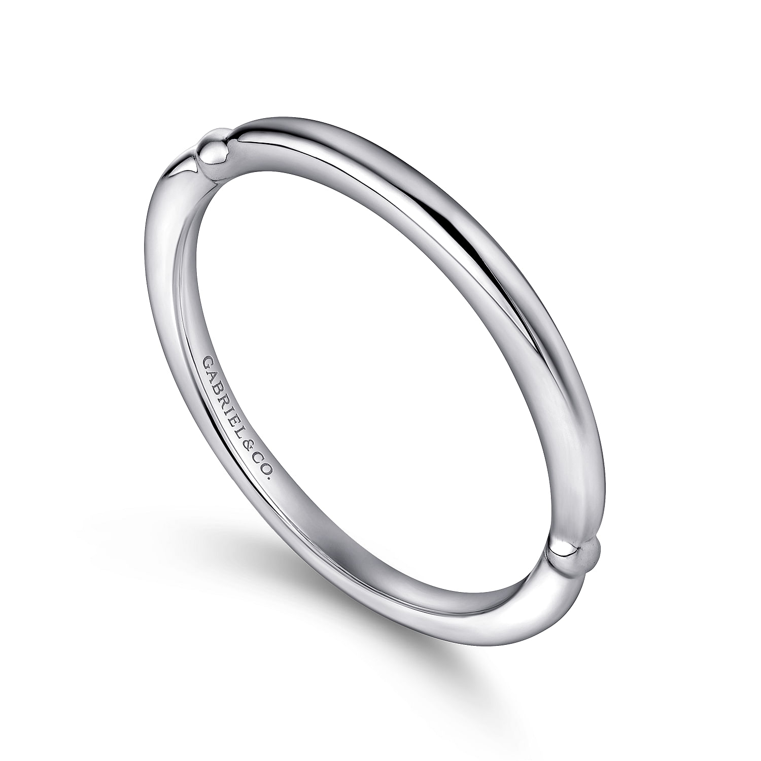 18k White Gold Straight Wedding Band angle 3 18k White Gold Straight Wedding Band angle 3