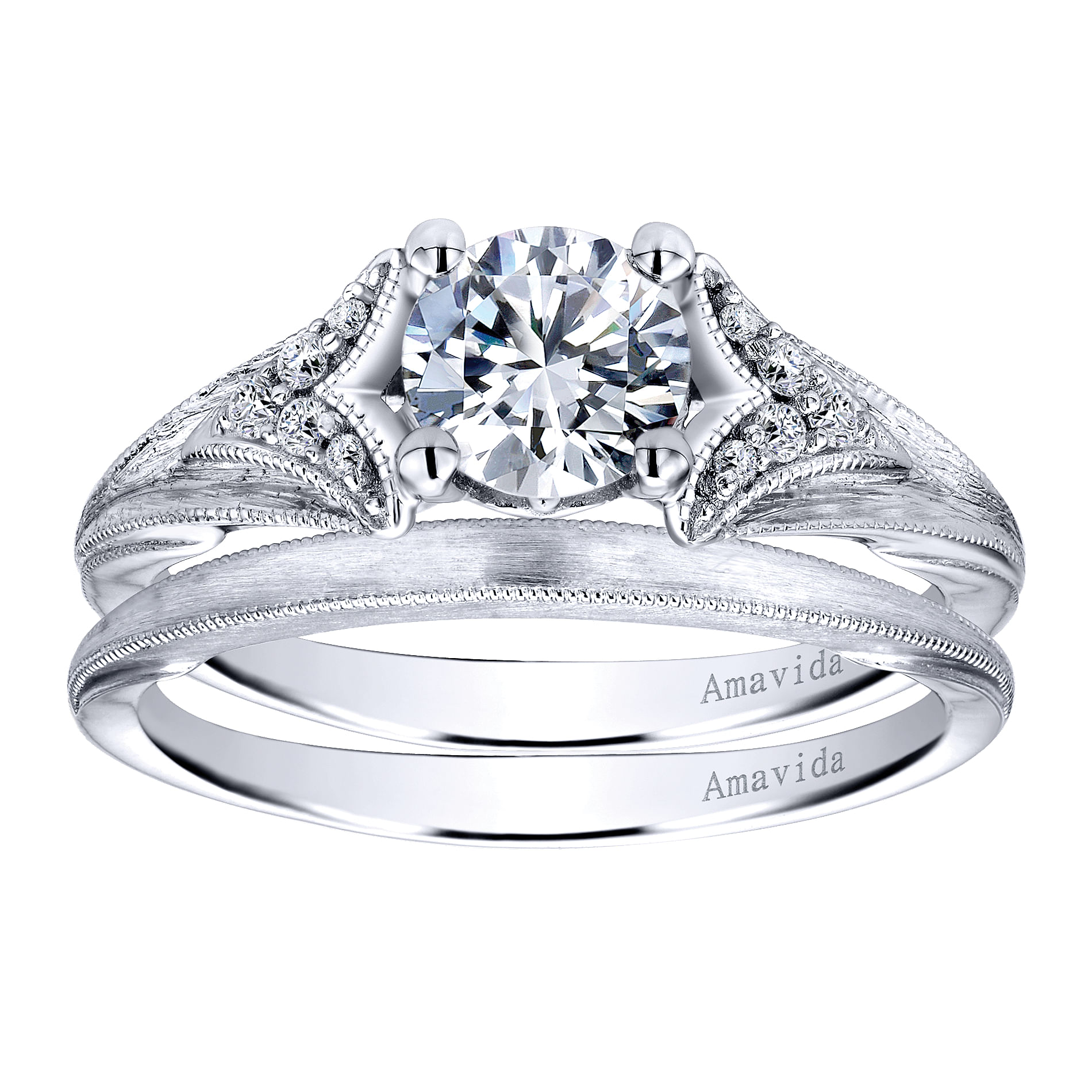18k White Gold Straight Wedding Band angle 4 18k White Gold Straight Wedding Band angle 4