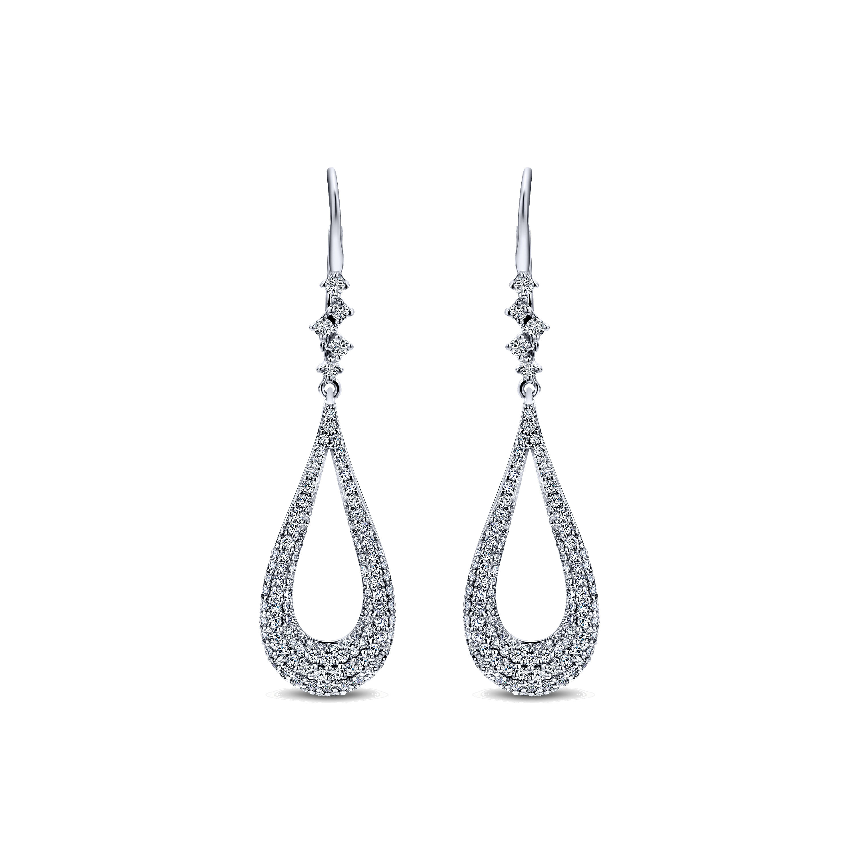 18k White Gold Teardrop Pave Diamond Drop 18k White Gold Teardrop Pave Diamond Drop