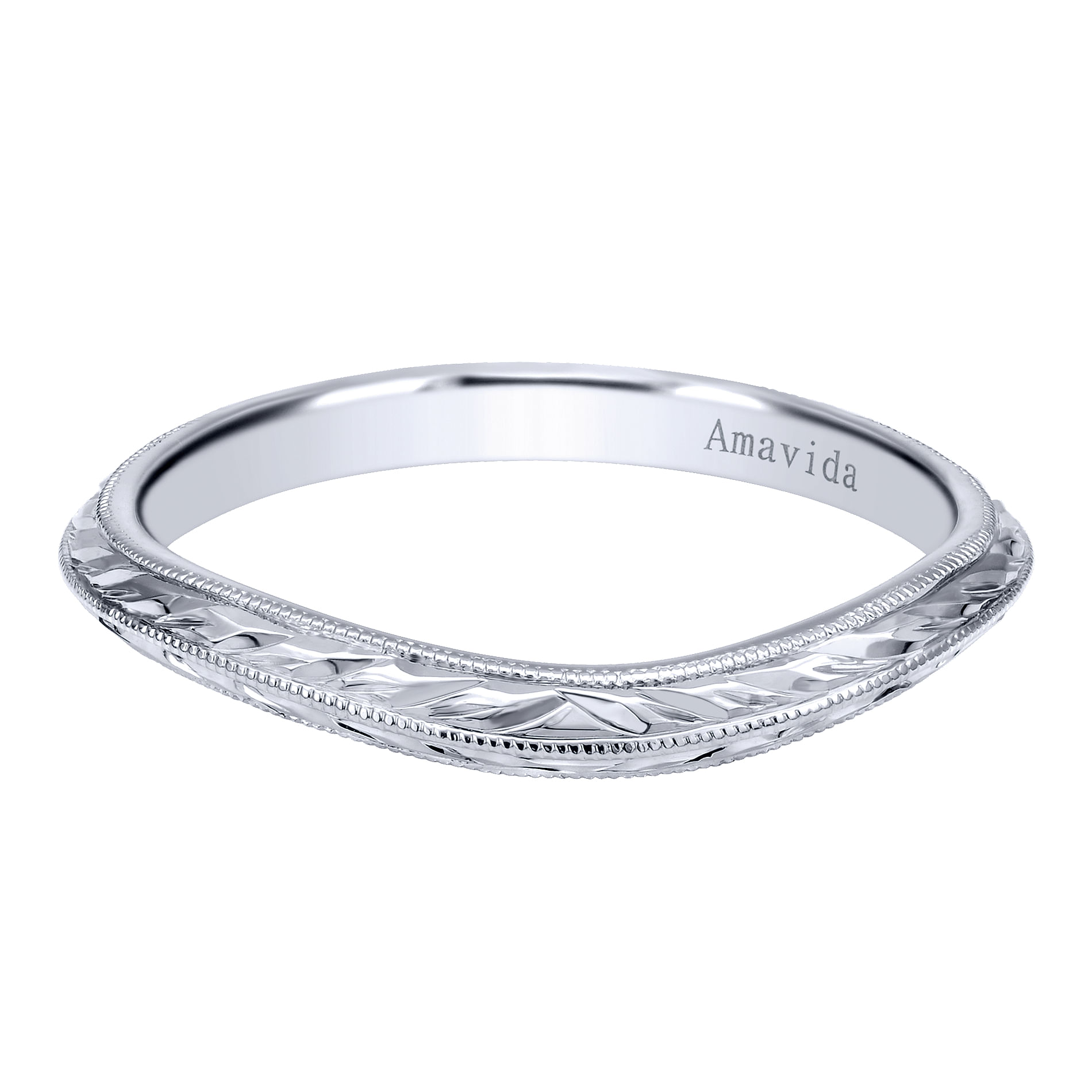 Vintage 18k White Gold Curved Vintage 18k White Gold Curved