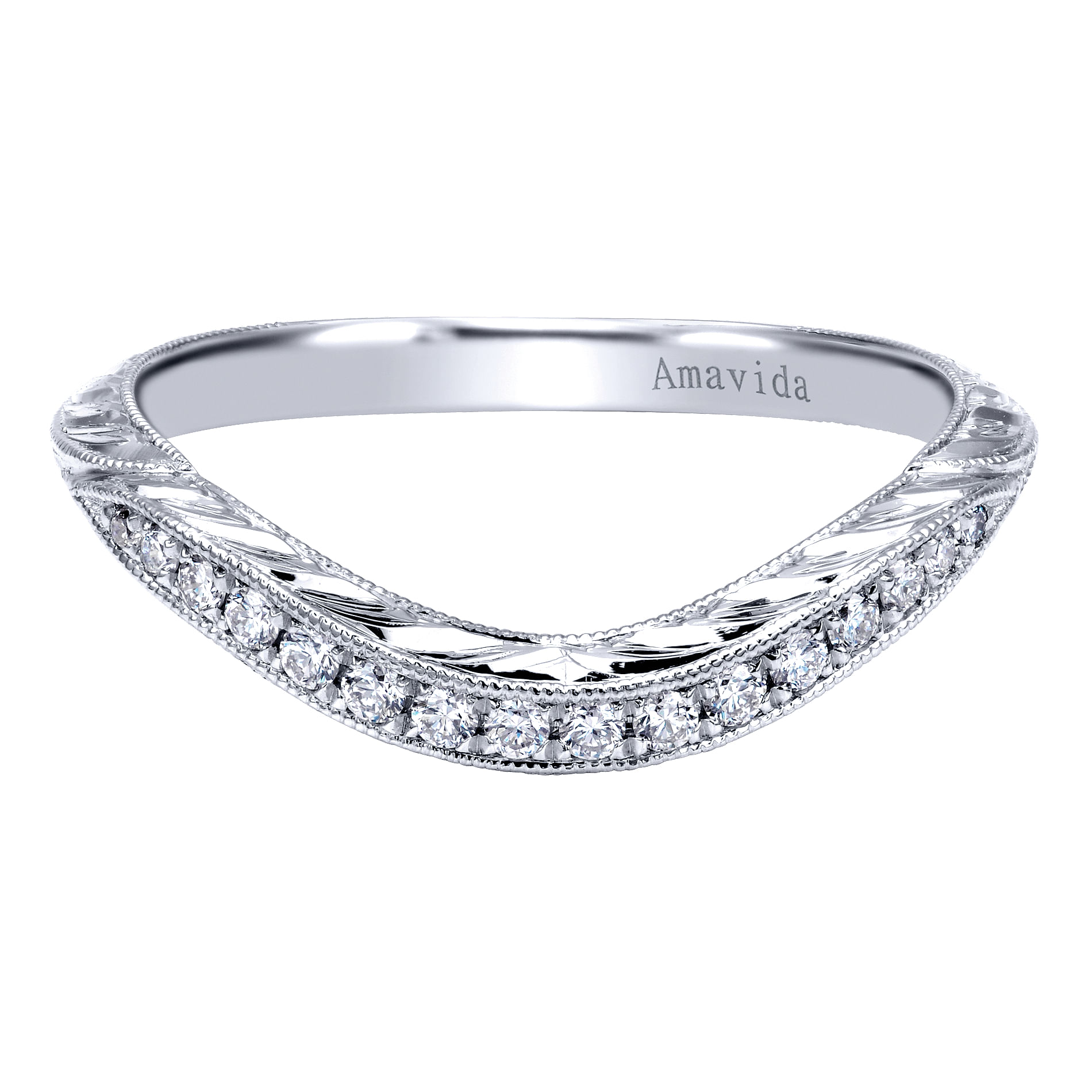 Vintage 18k White Gold Curved Vintage 18k White Gold Curved