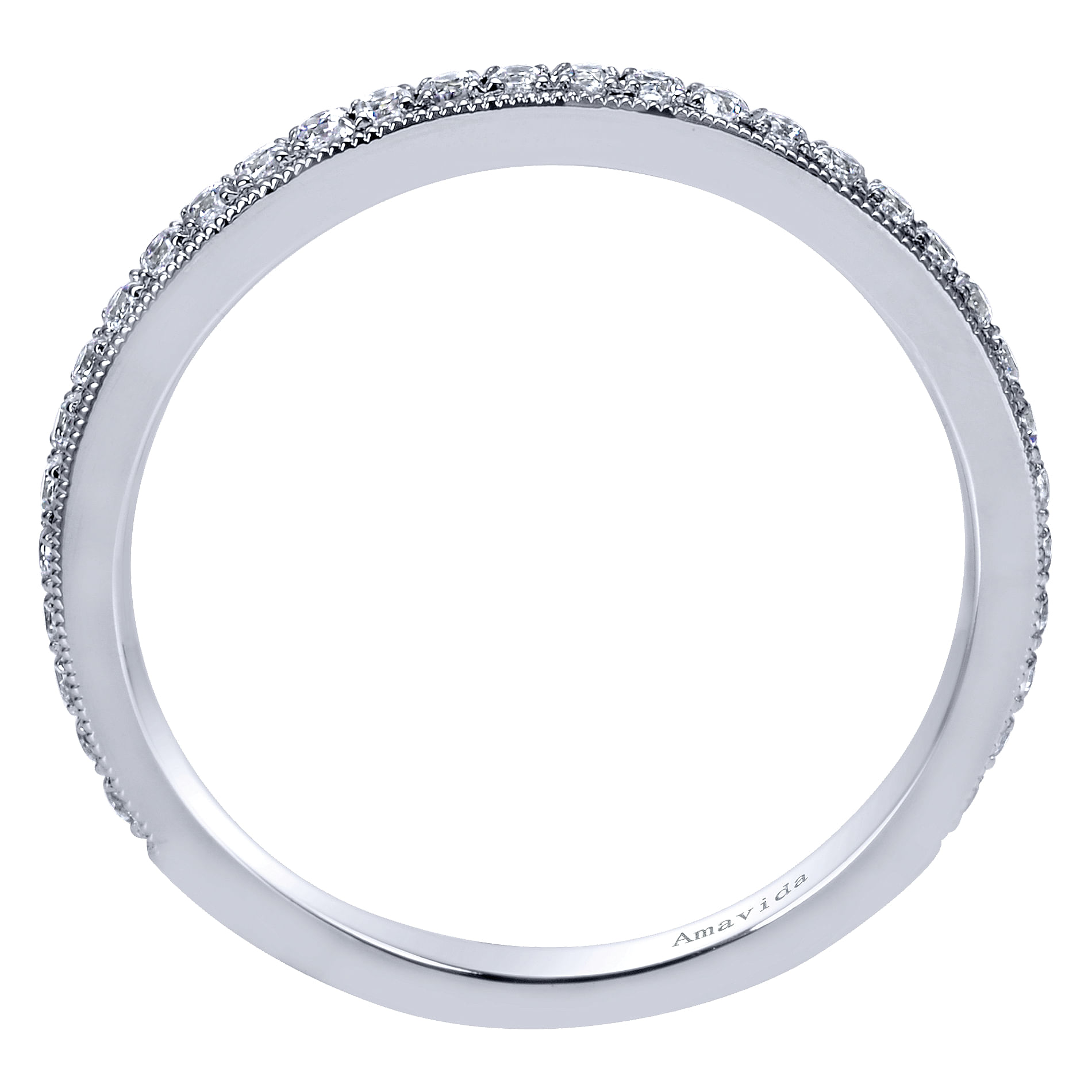 18k White Gold Victorian Straight Wedding Band angle 2 18k White Gold Victorian Straight Wedding Band angle 2