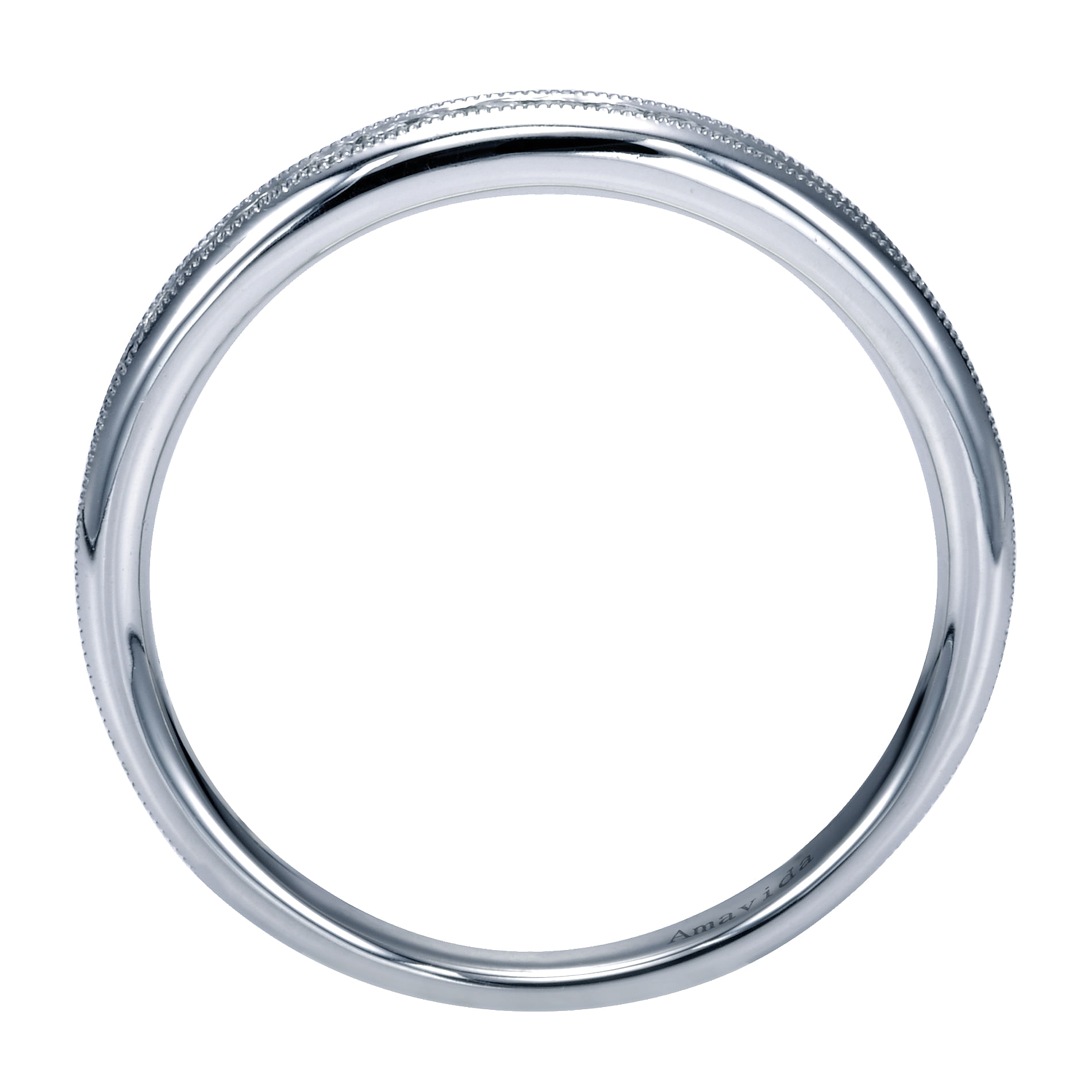 18k White Gold Victorian Straight Wedding Band angle 2 18k White Gold Victorian Straight Wedding Band angle 2