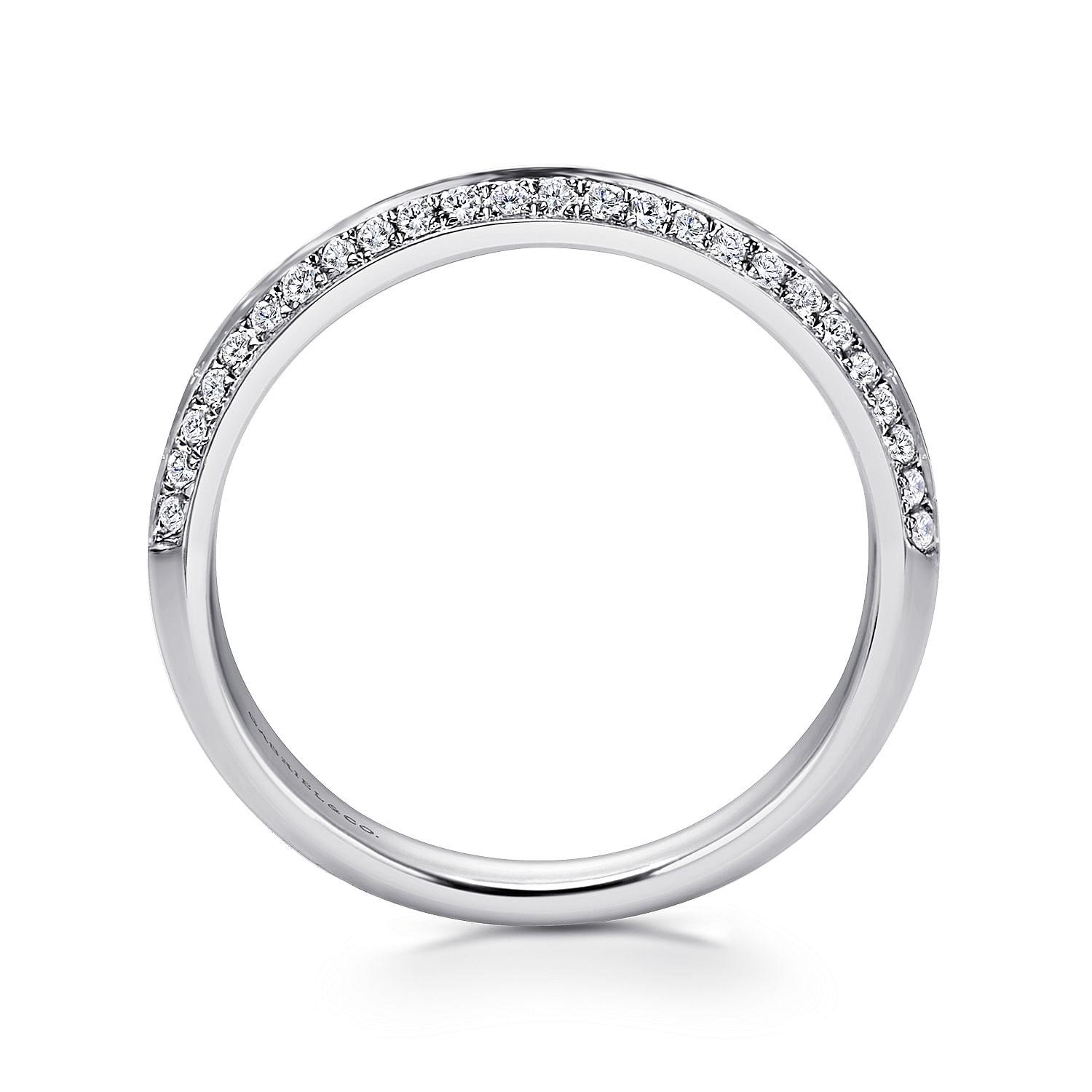 18k White Gold Victorian Straight Wedding Band angle 2 18k White Gold Victorian Straight Wedding Band angle 2