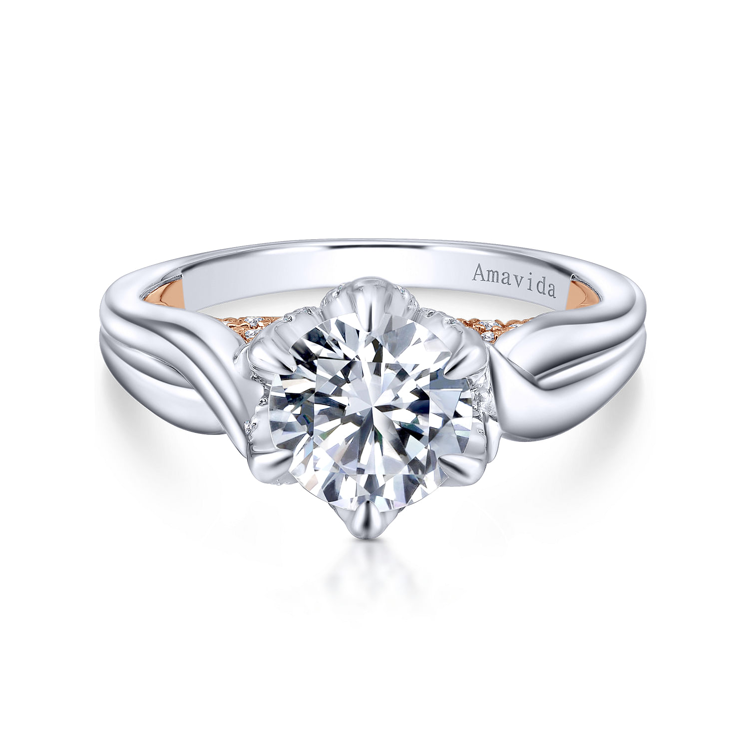 18k White/pink Gold Diamond Criss Cross 18k White/pink Gold Diamond Criss Cross