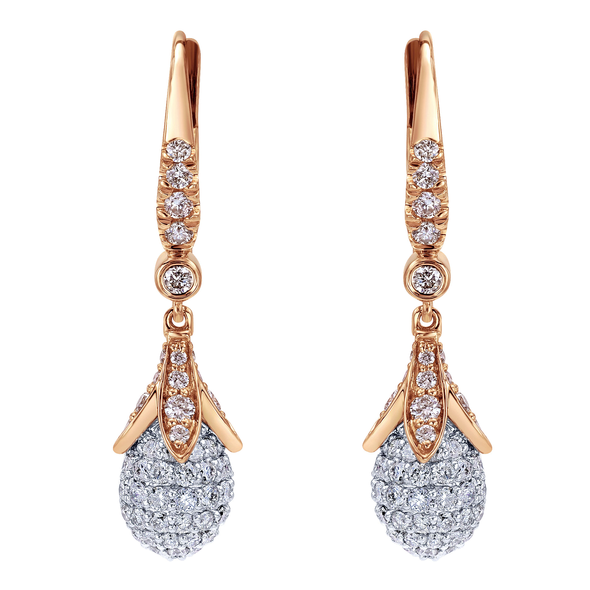 18k White/pink Gold Diamond Drop 18k White/pink Gold Diamond Drop