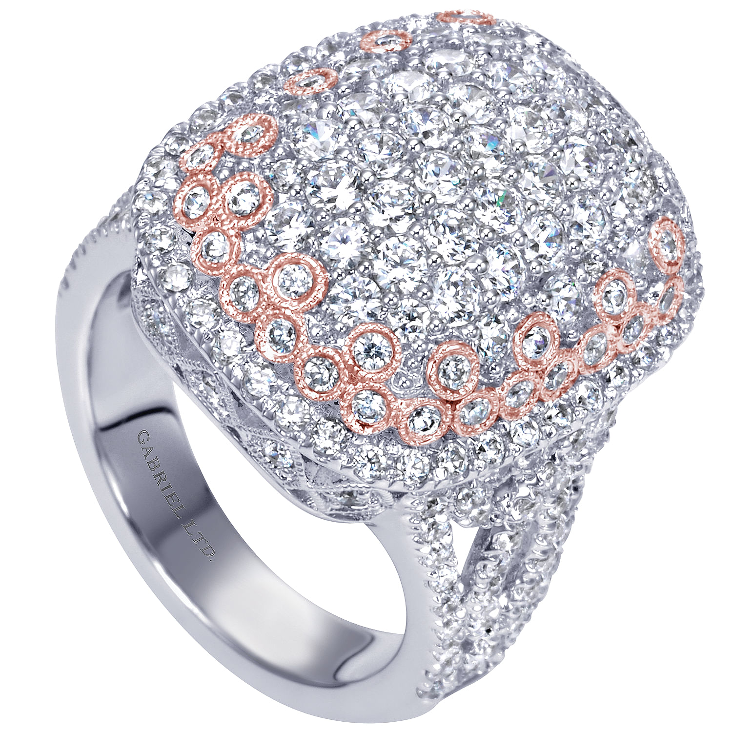 18k White/pink Gold Diamond Fashion Ladies 18k White/pink Gold Diamond Fashion Ladies