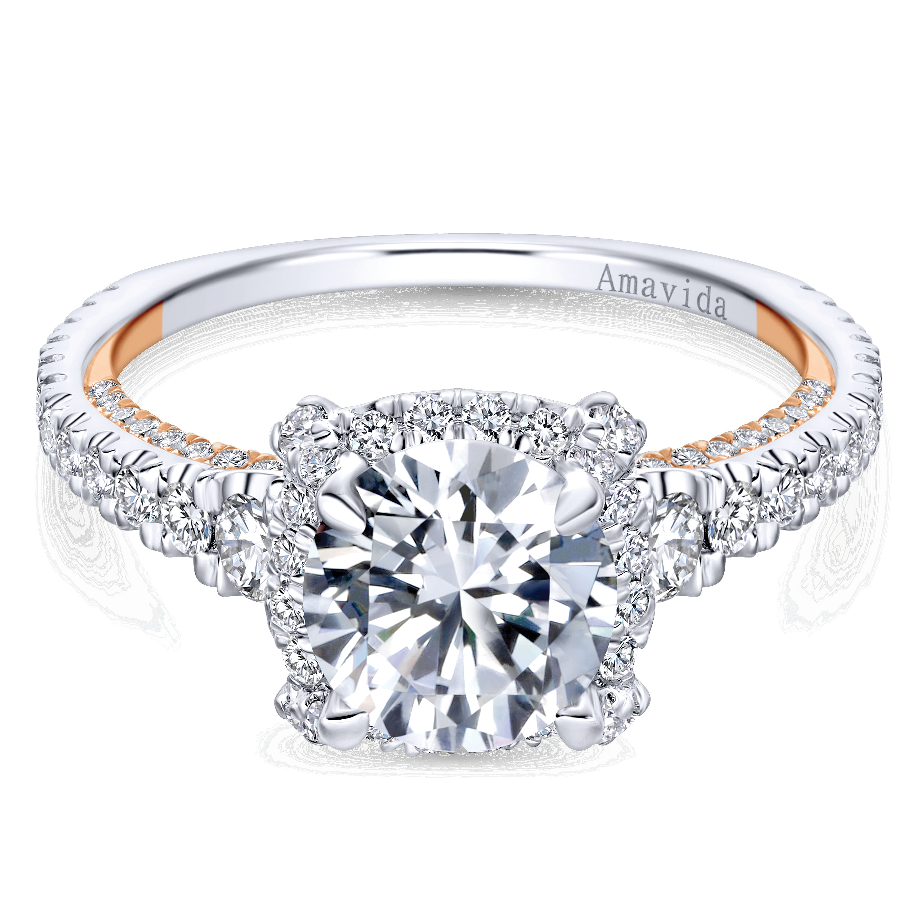 18k White/pink Gold Diamond Halo 18k White/pink Gold Diamond Halo