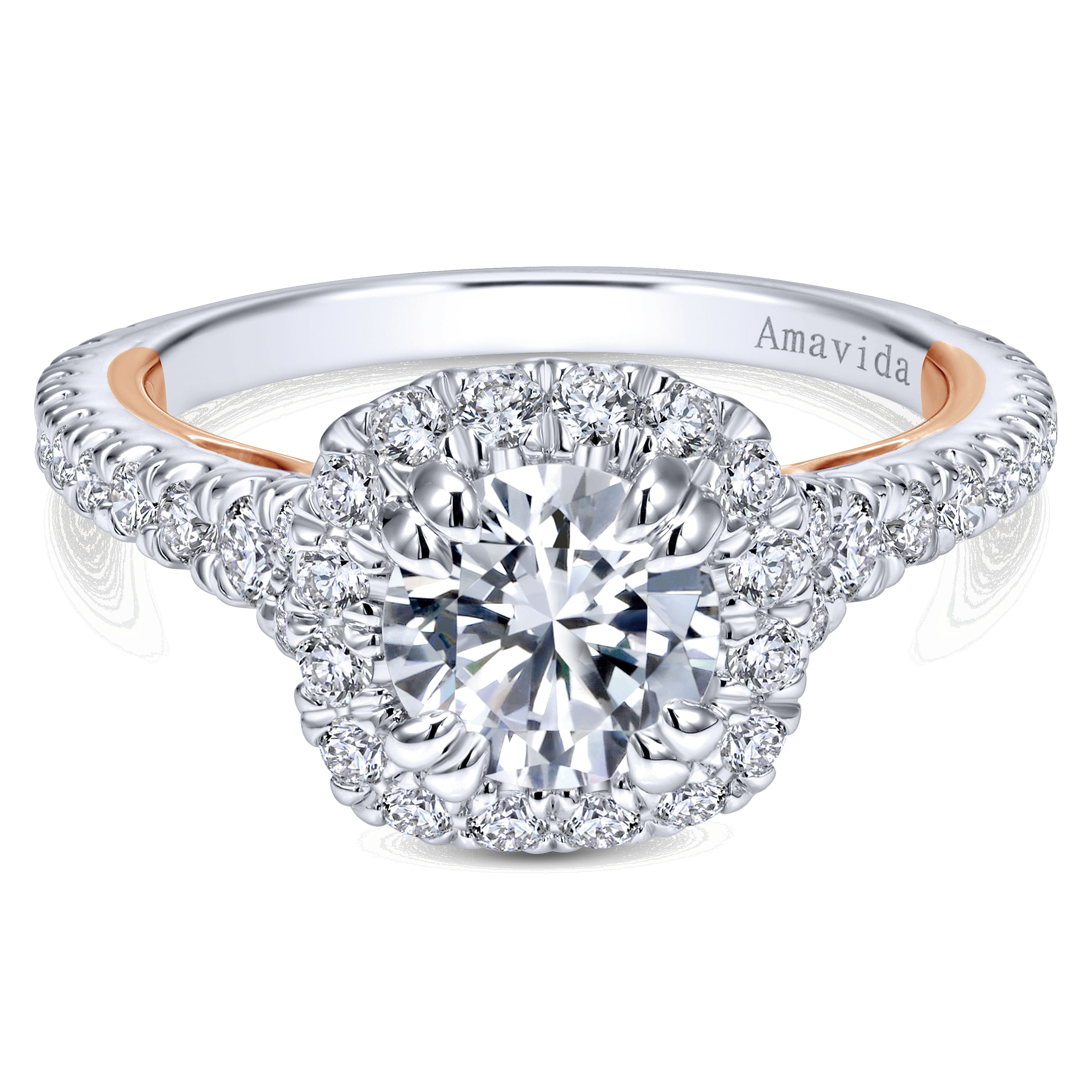 18k White/pink Gold Diamond Halo 18k White/pink Gold Diamond Halo